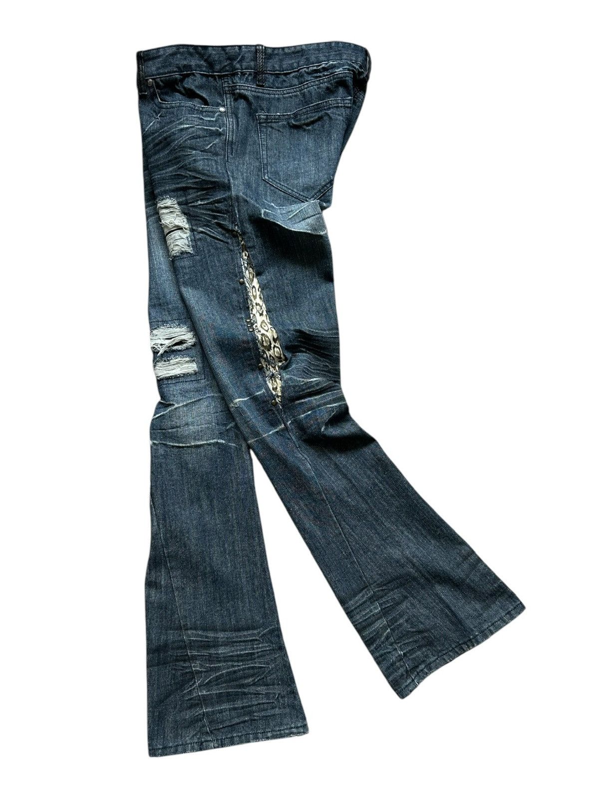 BERNINGS SHO 00's Berning Sho Black Label snake skin flared denim Size US 35 - 3 Thumbnail