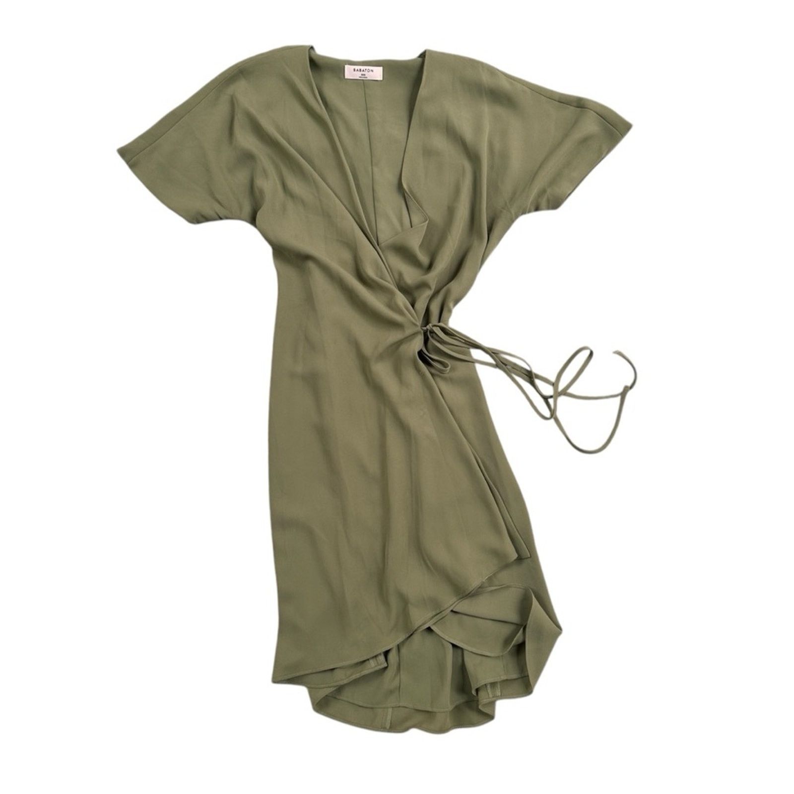 Aritzia Aritzia Babaton Wallace Wrap Mini Dress – Sage – Size XXS Size XXS / US 00 / IT 34 - 2 Thumbnail