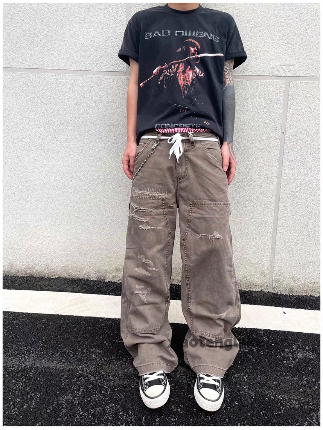 Vintage Unisex outdoor sports loose hiphop Carpenter pants Size US 33 - 1 Thumbnail