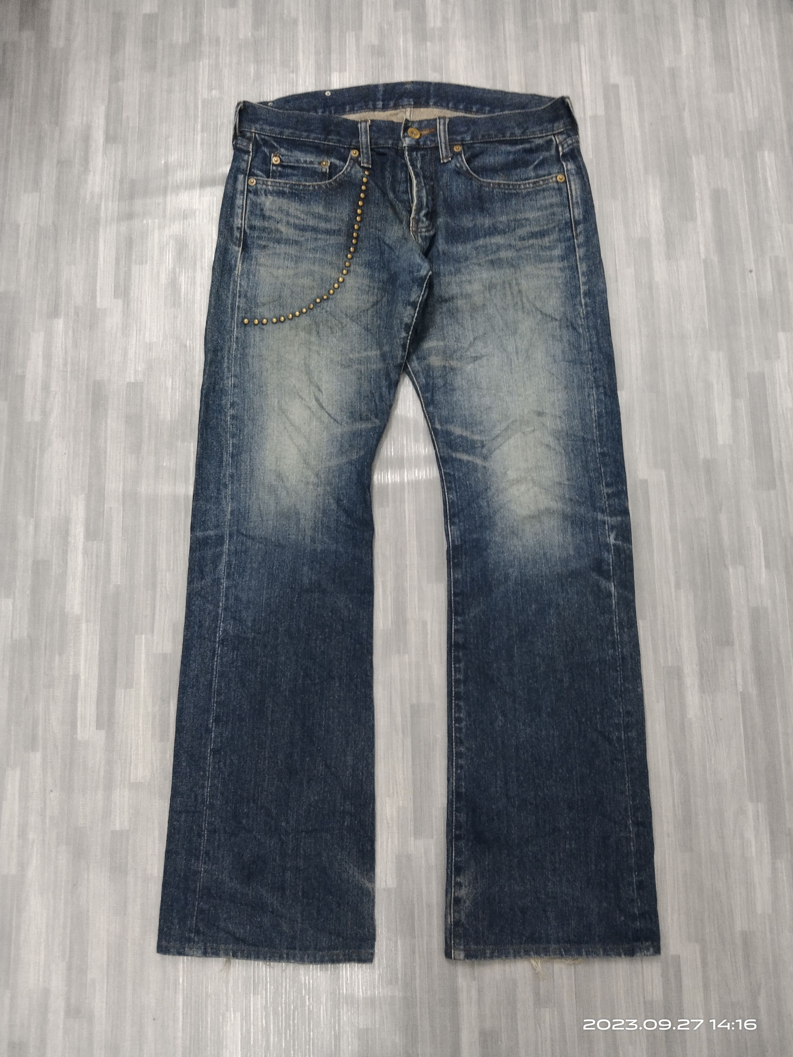 Japanese Brand FLARE SiCK STUDDED ROI JEANS DENIM PANTS Size US 31 - 2 Thumbnail
