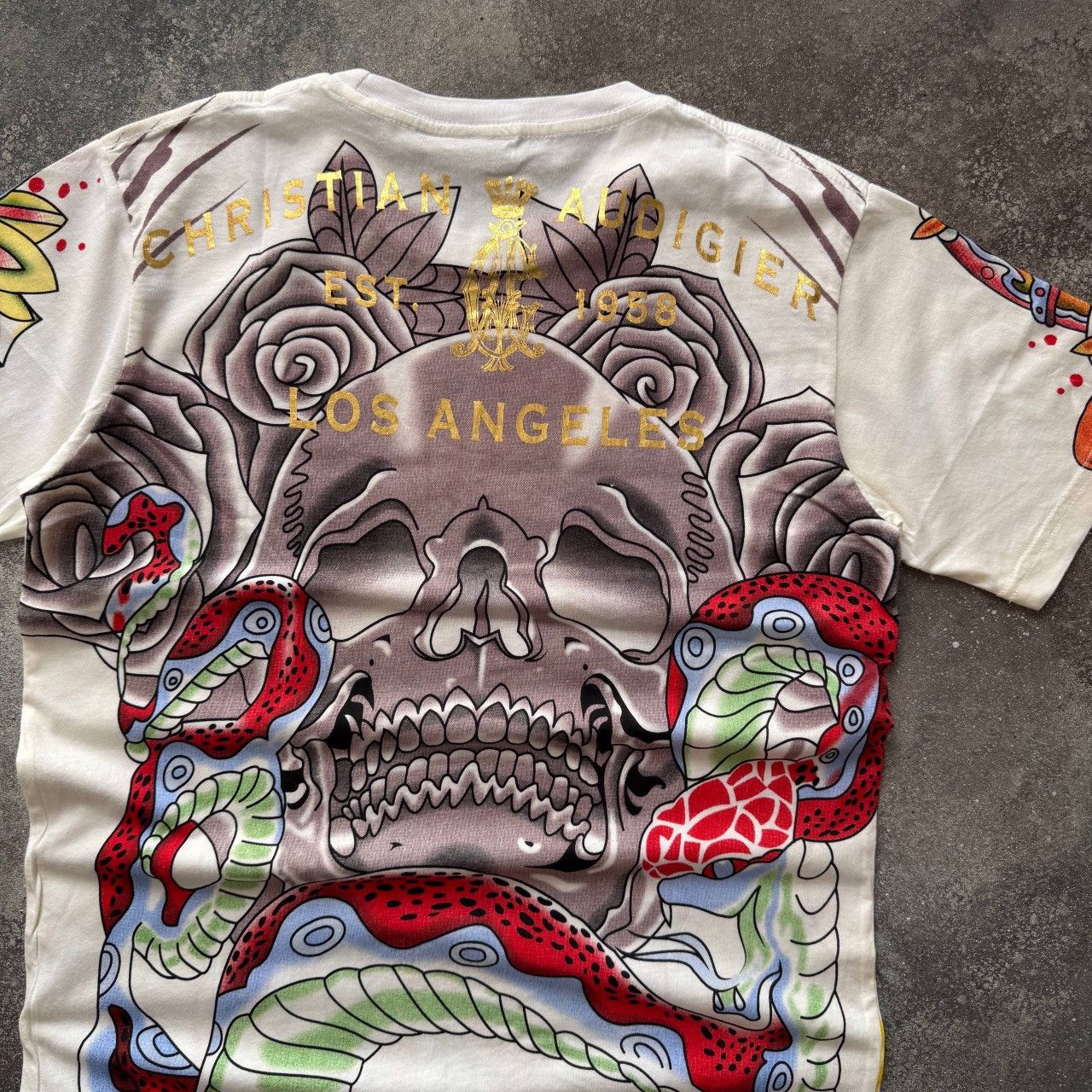 Christian Audigier Christian Audigier (Ed Hardy) Rhinestones Y2K T-Shirt Size US L / EU 52-54 / 3 - 9 Thumbnail