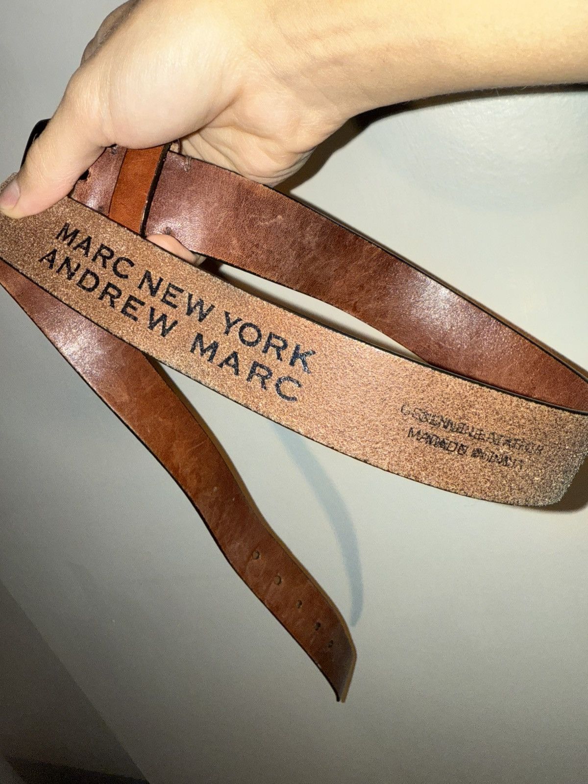 Andrew Marc Leather Belt Size 32 - 2 Thumbnail