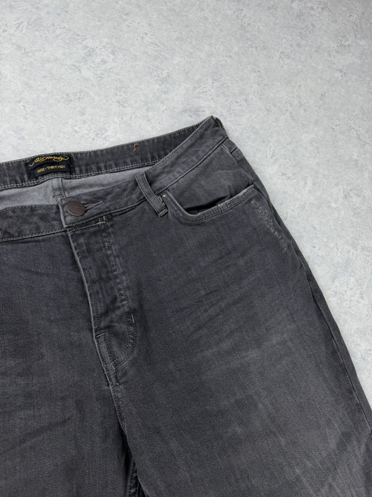 Ed Hardy Ed Hardy Rock Black Grey Wash Jeans Waist 36 Slim Fit Size US 36 / EU 52 - 5 Thumbnail