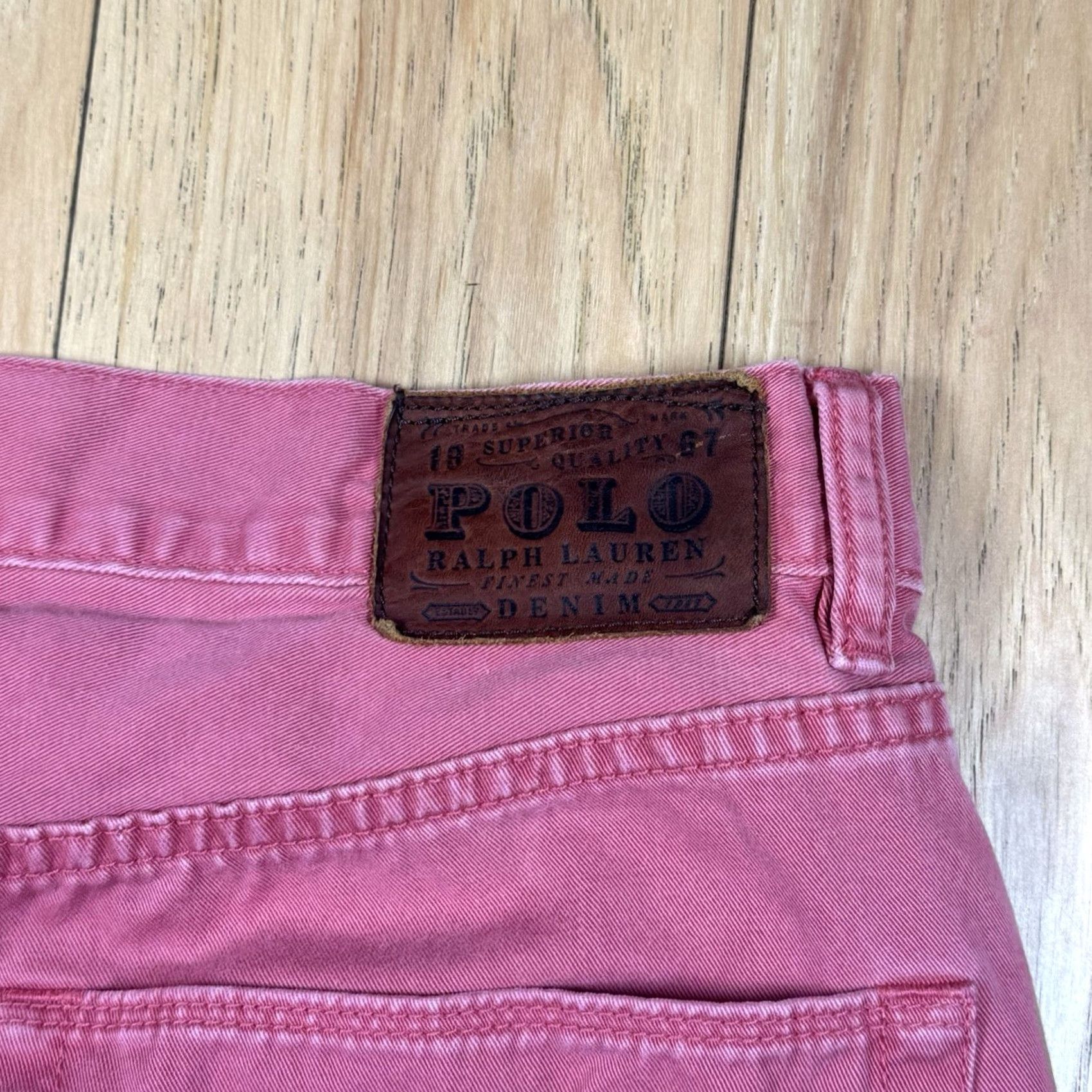 Polo Ralph Lauren VINTAGE Polo Ralph Lauren Jeans Mens 32x30 Pink Straight Fit Slimming Light Wash Straight Mens Size US XS / EU 42 / 0 - 6 Thumbnail