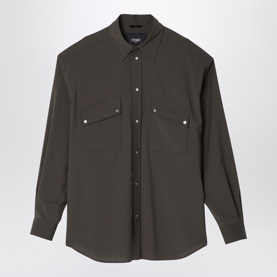 Fendi o1d2blof0226 Button Shirt in Dark Green Size US S / EU 44-46 / 1 - 1 Thumbnail