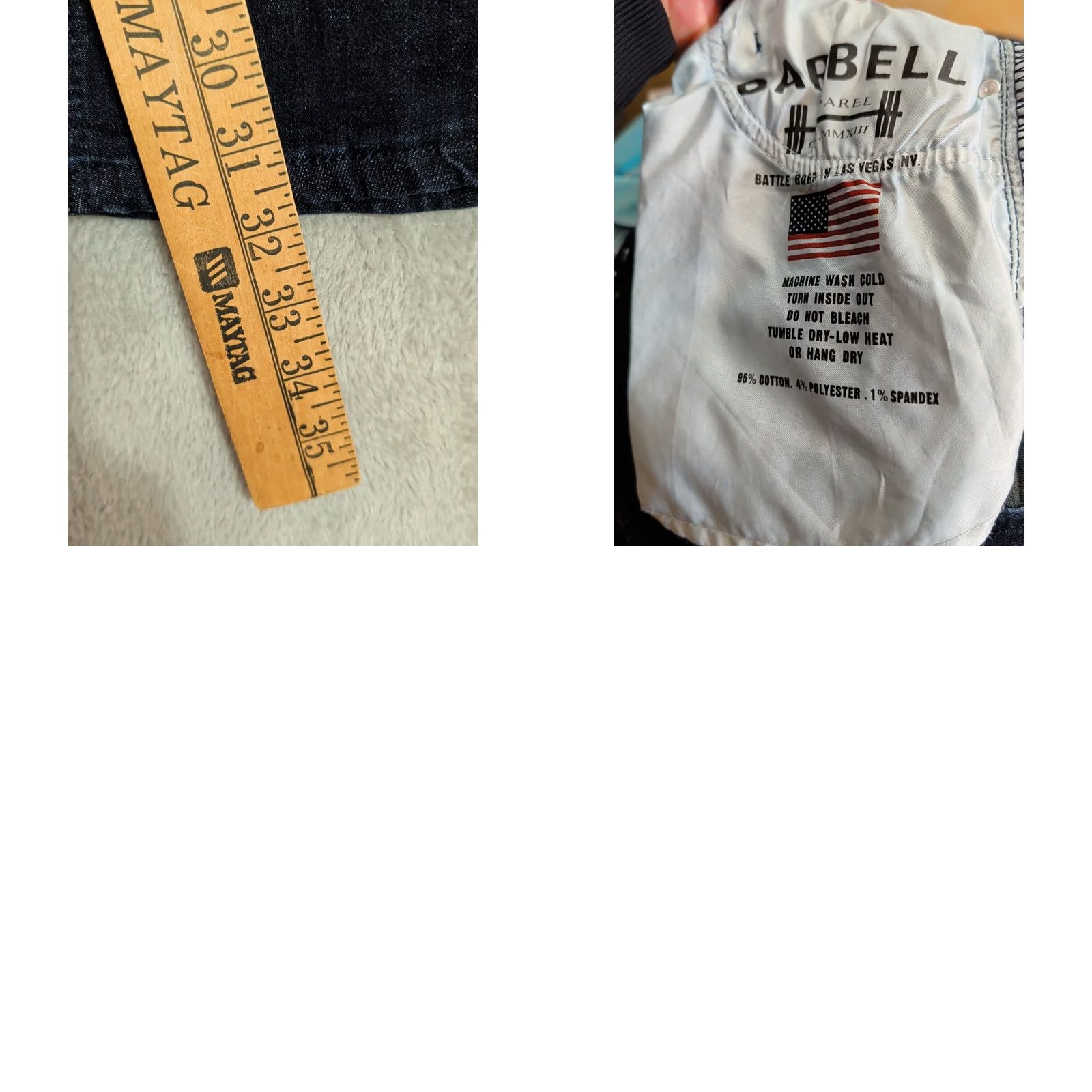 Vintage Barbell Apparel Jeans Mens 34x32 Straight Athletic Fit Stretch Dark Blue Denim 5-Pocket USA Preppy Classic Solid Blue Mid Rise Mens Jeans Size US 34 / EU 50 - 9 Thumbnail