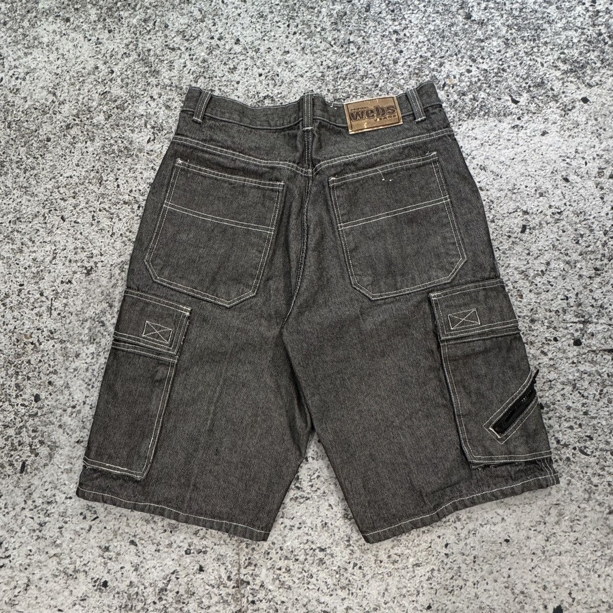 JNCO 90s Y2K Baggy Wide Leg Cargo Denim Skater Jean Shorts Size US 34 / EU 50 - 2 Thumbnail