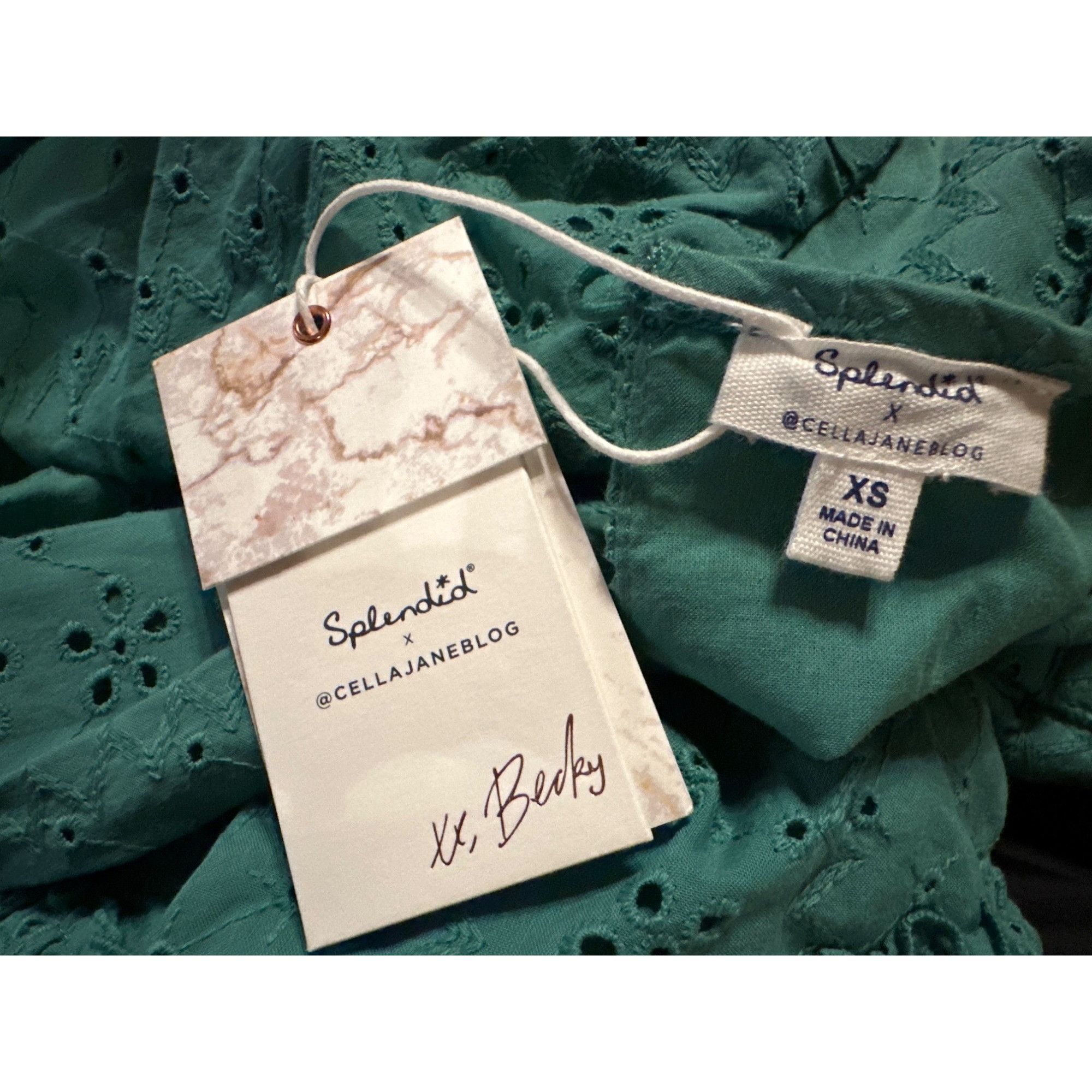 Splendid Splendid X Cellajaneblog Green Eyelet Smocked Waistband Mini Size XS / US 0-2 / IT 36-38 - 5 Thumbnail