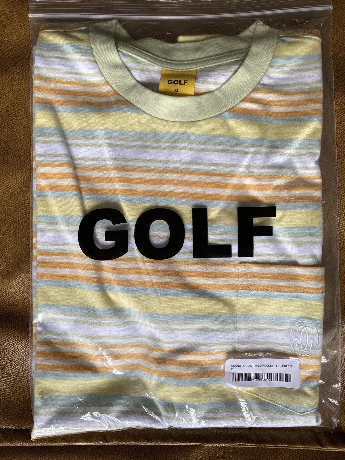 Grand Logo Striped Pocket Tee By Golf Wang outlet