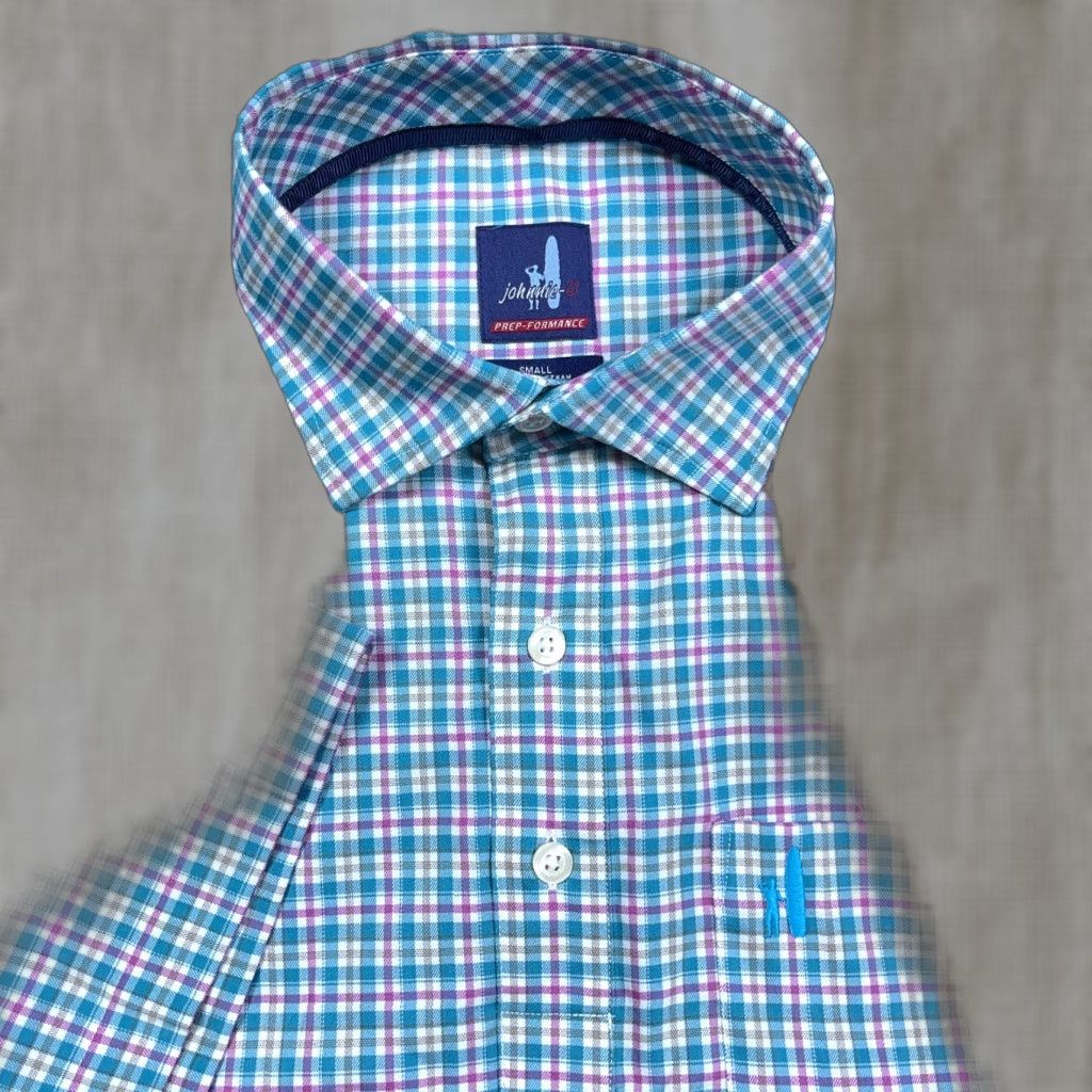 johnnie-O johnnie-O Polo Shirt Men Small Blue Pink Plaid Prep Performance Golf Shirt Men Small Blue Plaid American Classic College Logo Preppy Mens Polo Size US S / EU 44-46 / 1 - 1 Thumbnail