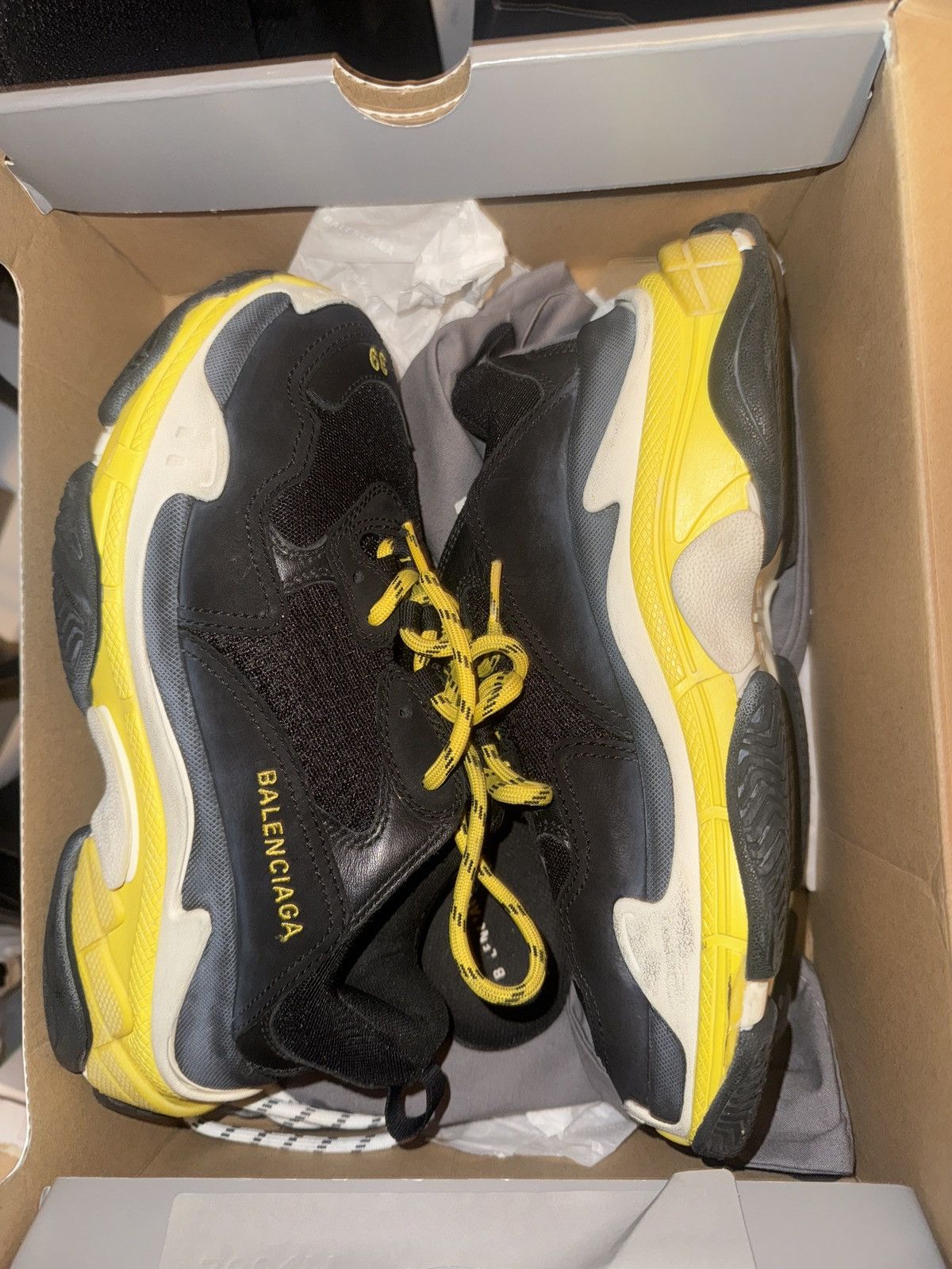 Balenciaga Black and Yellow Balenciaga Triple S Size US 8 / EU 41 - 6 Thumbnail