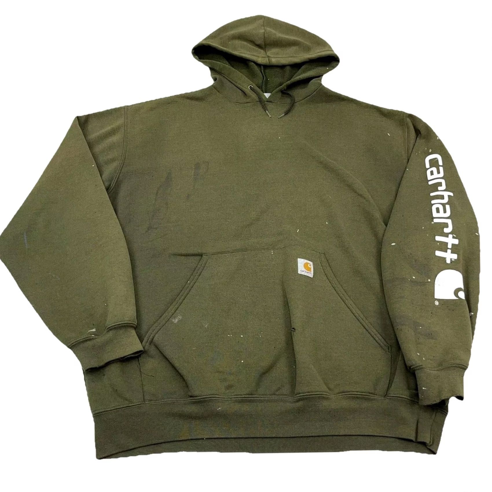 Carhartt Vintage Carhartt Hoodie Men XL Green Sweatshirt Sun Faded Thrashed Worn Y2K Size US XL / EU 56 / 4 - 2 Thumbnail