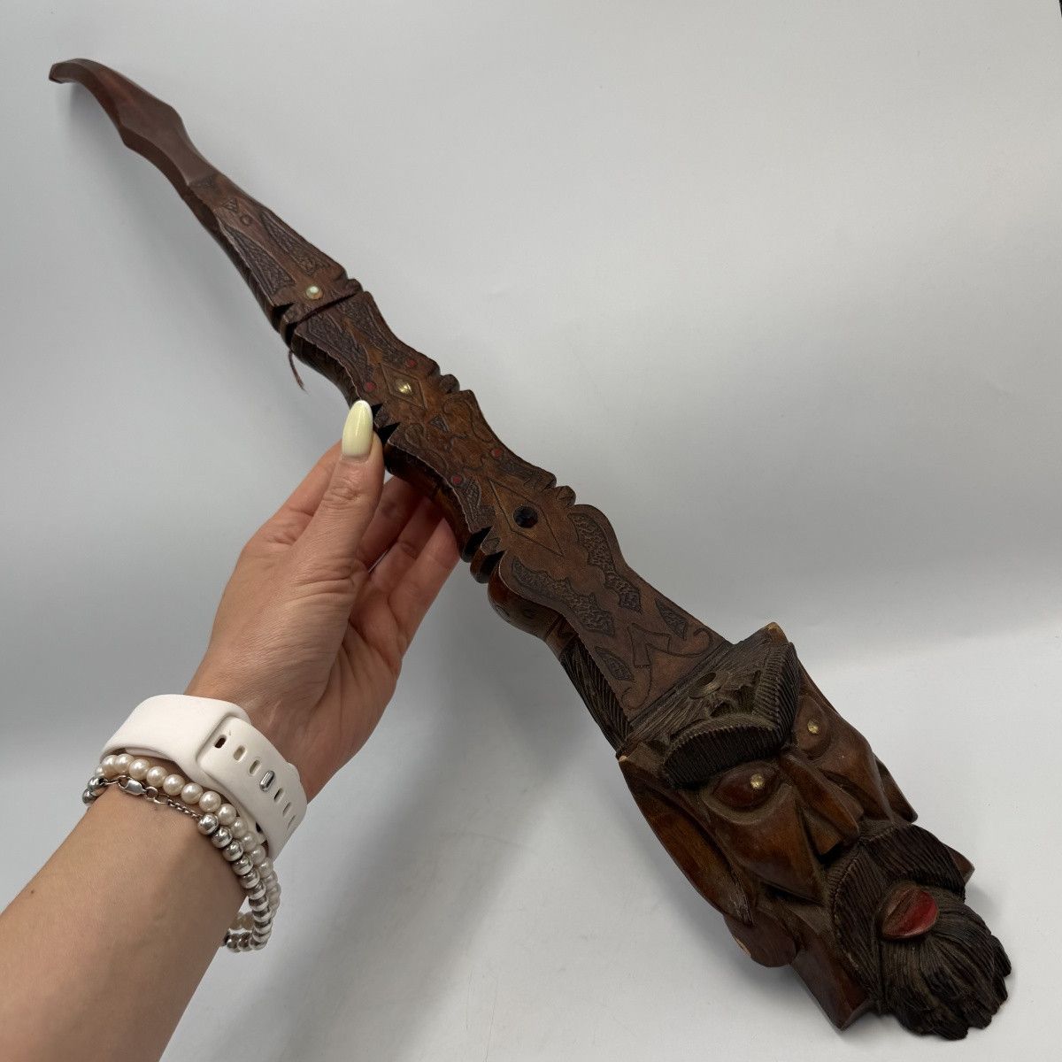 Vintage Vintage Hand Carved Wooden Wall Decor Bearded Man Folk Art Size ONE SIZE - 1 Thumbnail