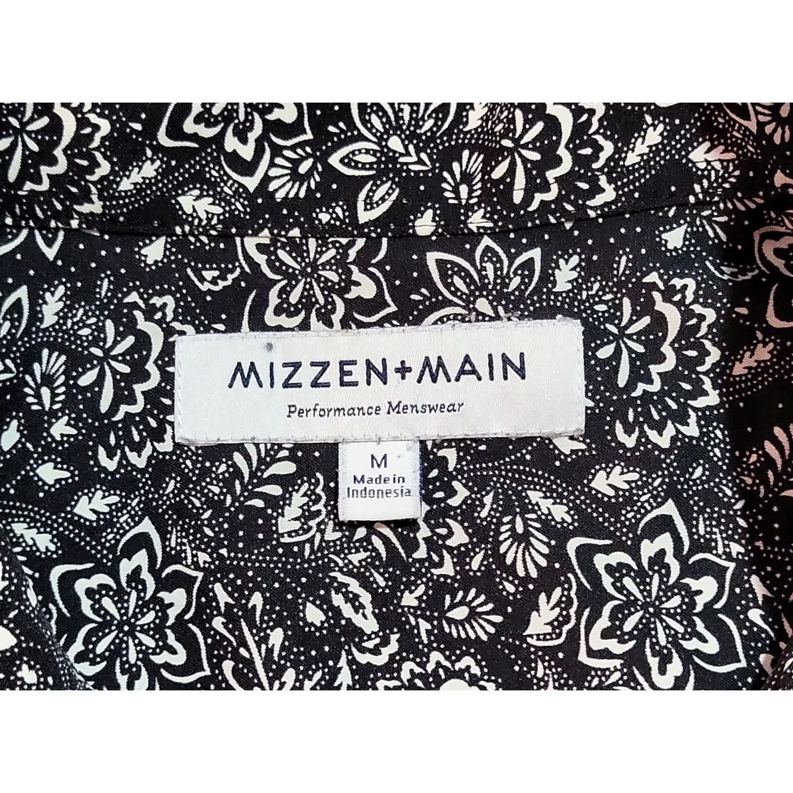 Mizzen+Main MIZZEN + MAIN Shirt Medium Black Floral Hawaii Short Sleeve Button Up Nylon Size US M / EU 48-50 / 2 - 3 Thumbnail