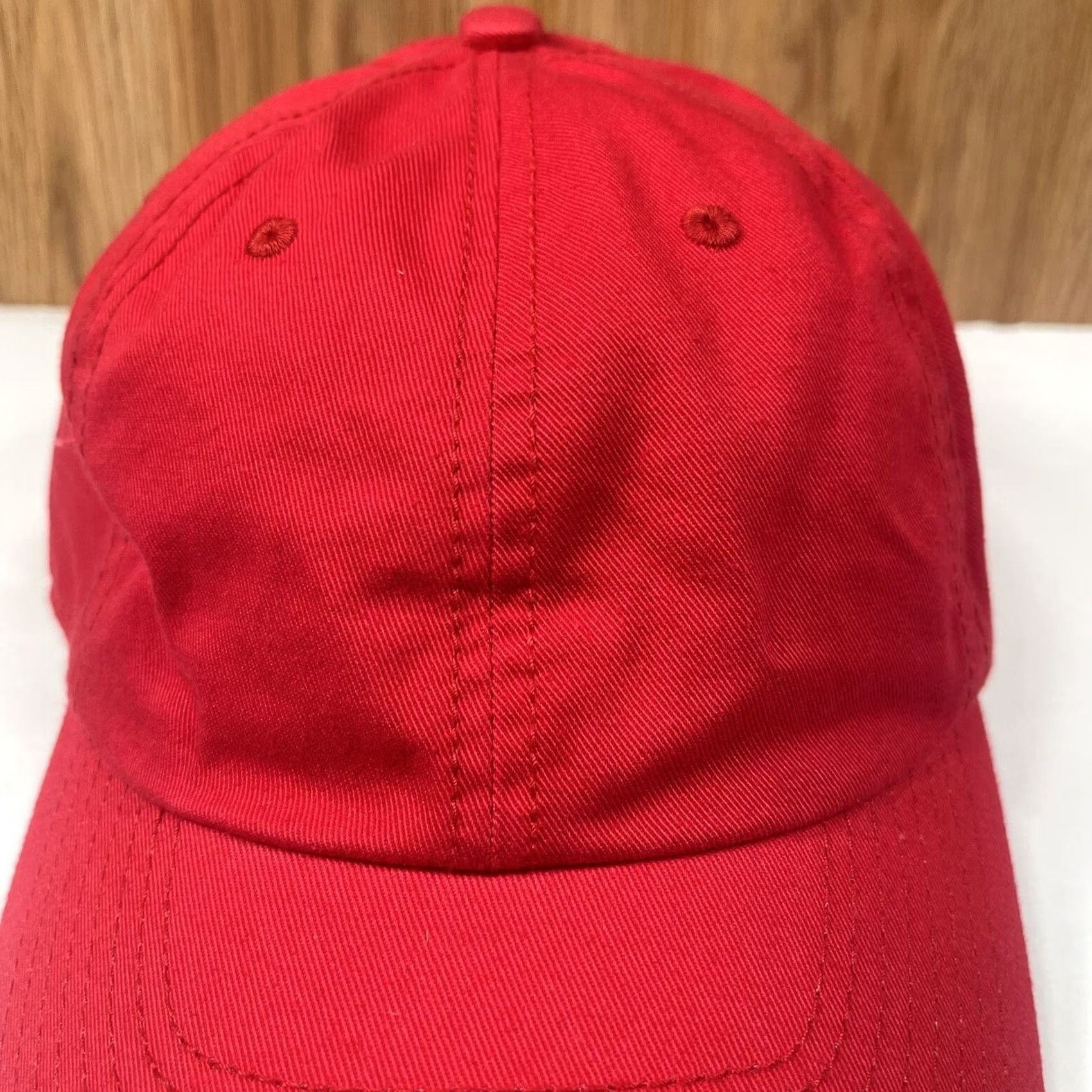 Vintage KNP Blank Adult Adjustable StrapBack Baseball Hat Cap Solid Red 100% Cotton Hat Cap Red Unisex Adults Adjustable Mens Womens Boys Girls Size ONE SIZE - 3 Thumbnail
