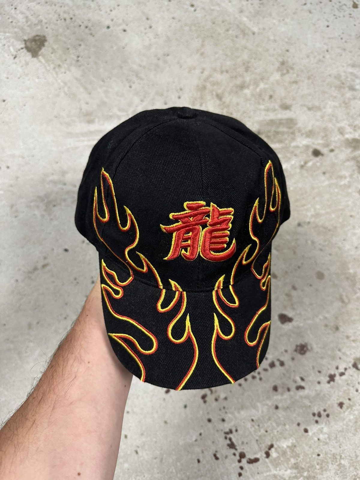 Japanese Brand Vintage Y2K Japanese Flame Red Black Racing Hat Cap Hot Fire Size ONE SIZE - 8 Thumbnail