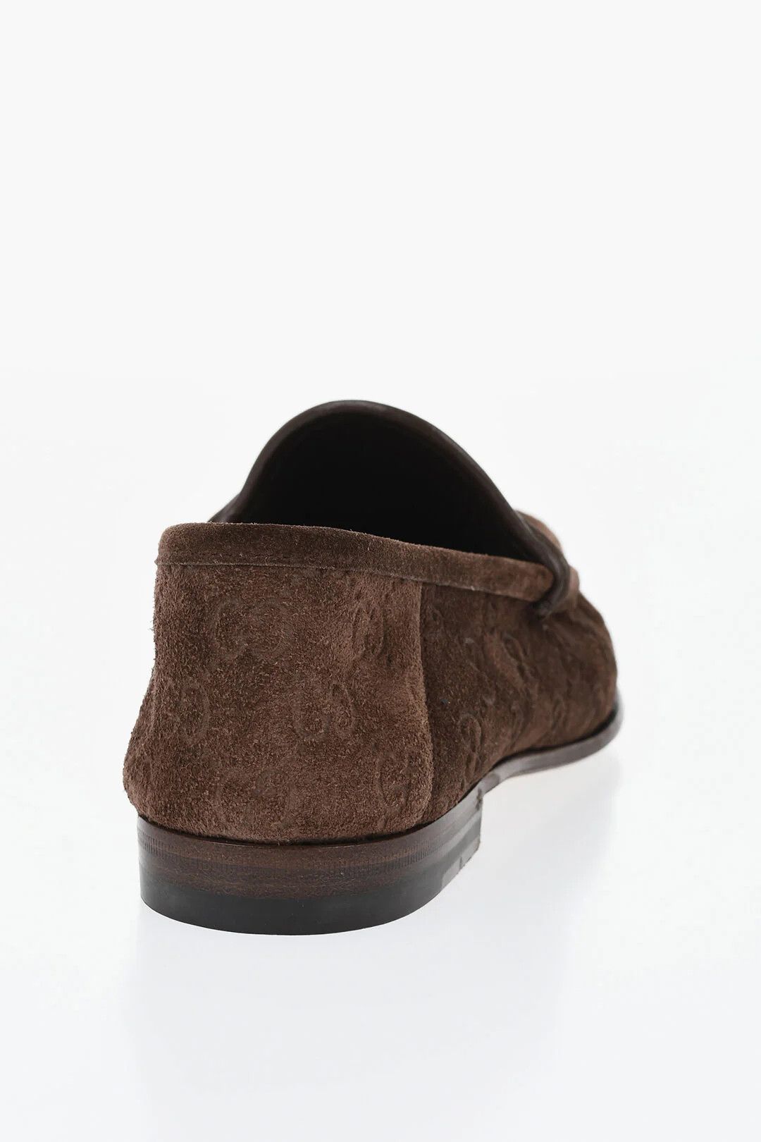 Gucci og1mm0426 Suede Embossed Loafers in Brown Size US 8 / EU 41 - 2 Thumbnail