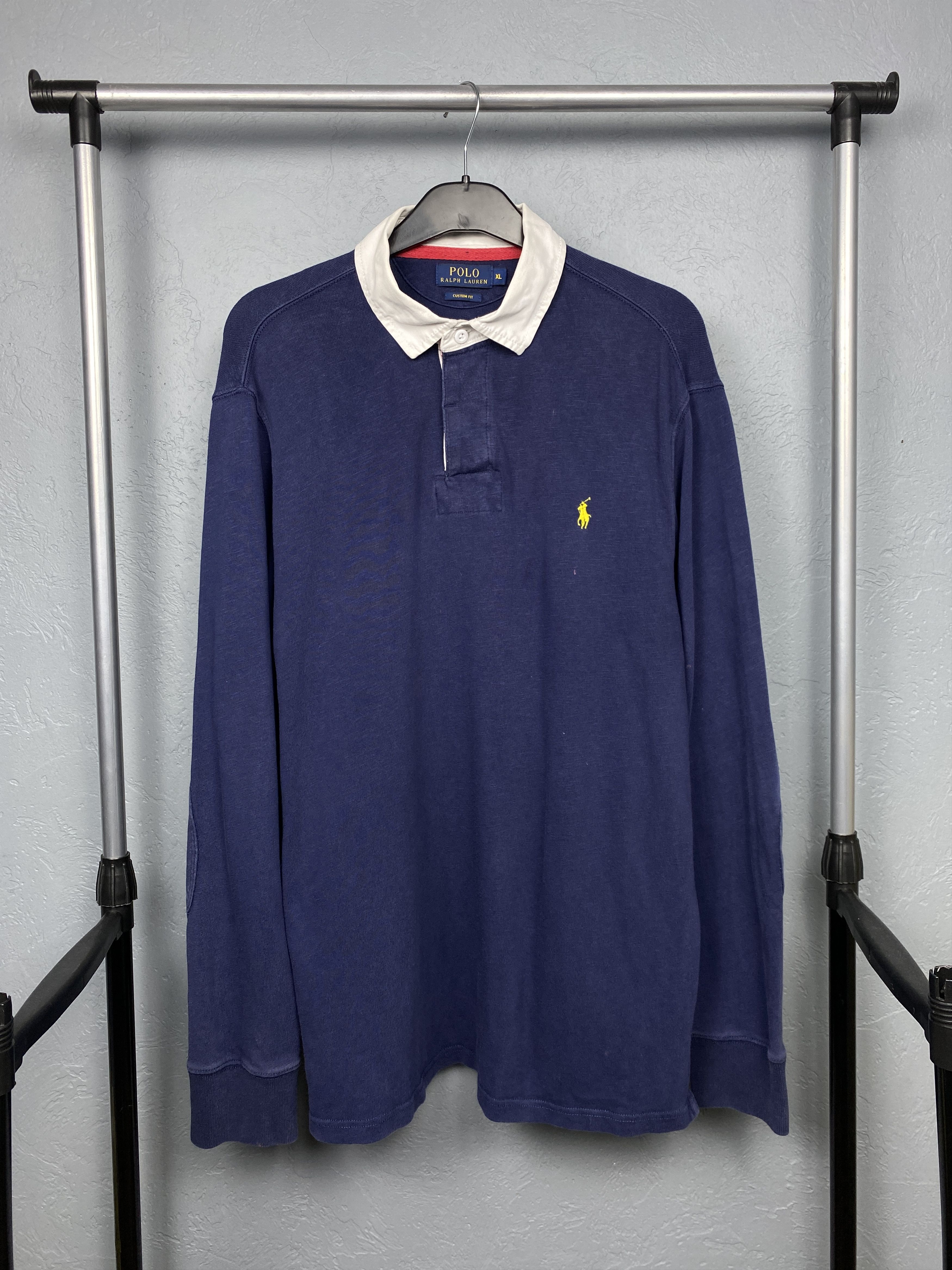 Polo Ralph Lauren Polo Ralph Lauren Vintage Mens Rugby Long Sleeve Polo Shirt Size US XL / EU 56 / 4 - 1 Thumbnail