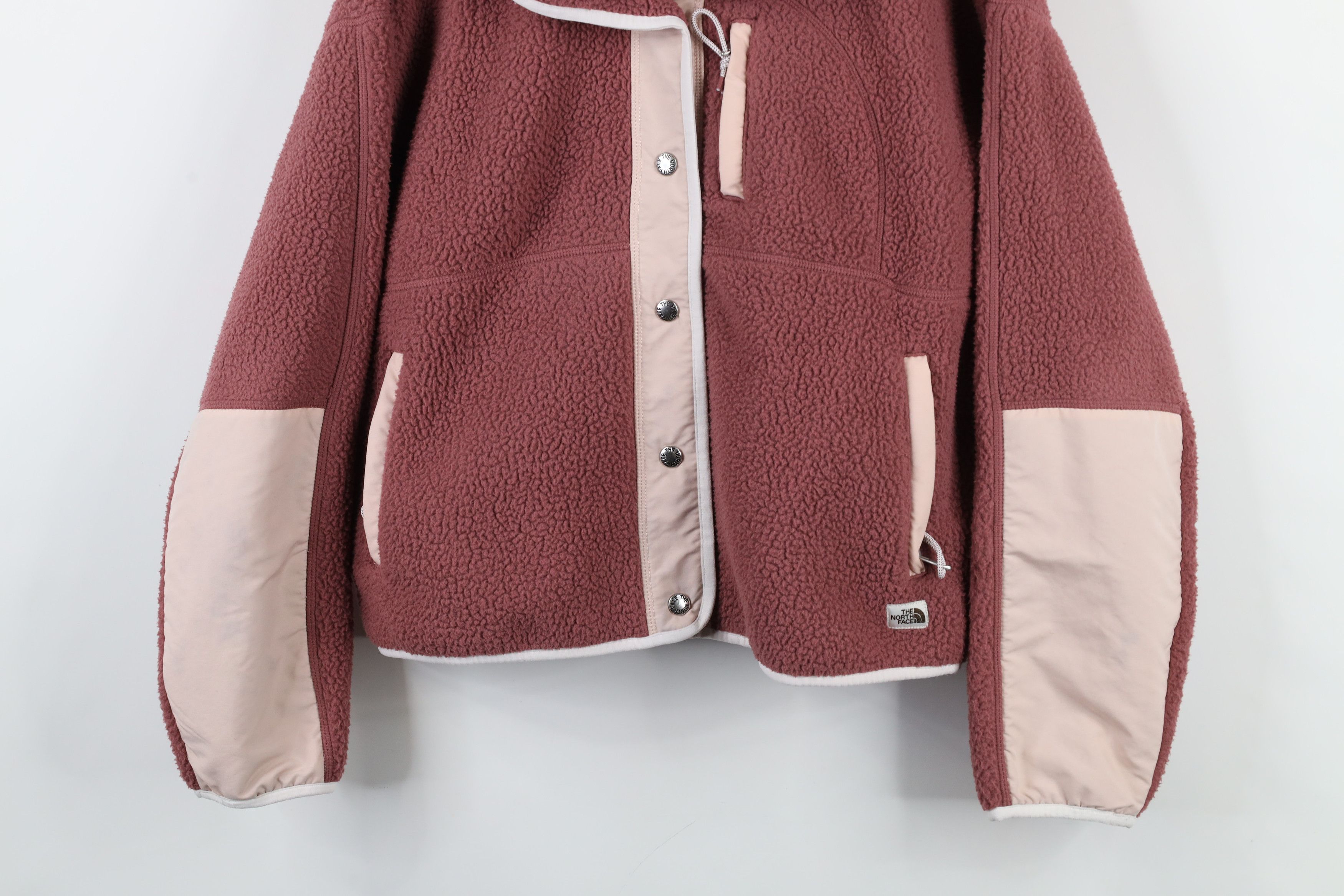 The North Face × Vintage The North Face Spell Deep Pile Fleece Full Zip Jacket Pink Size S / US 4 / IT 40 - 3 Thumbnail