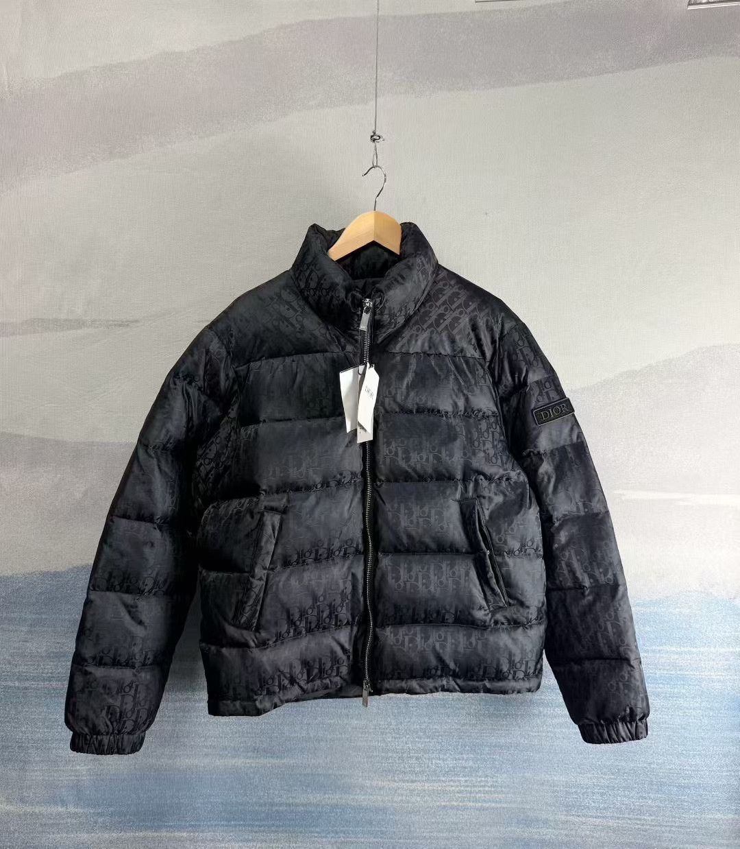 Dior Dior Black Logo Print Zip Down Jacket Size US M / EU 48-50 / 2 - 1 Thumbnail