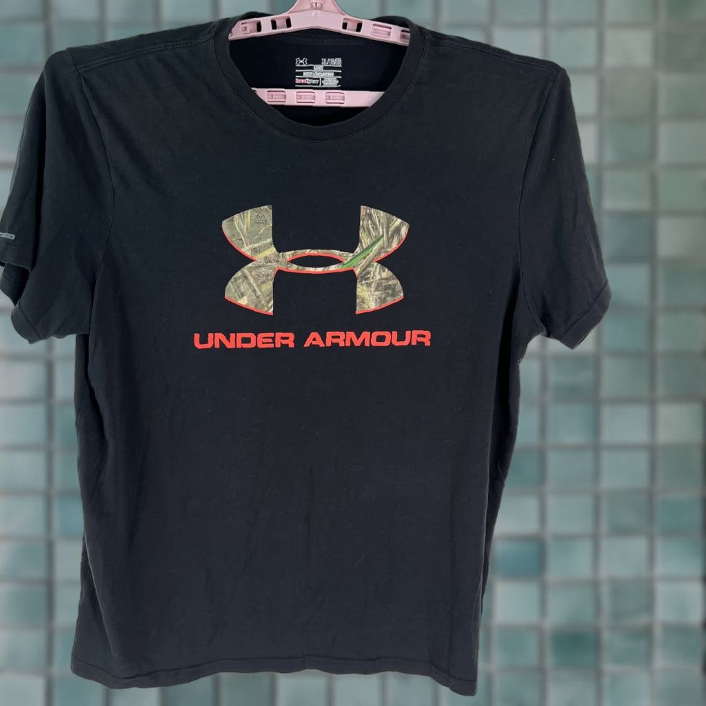 Under Armour Under Armour HeatGear Mens T-Shirt Short Sleeve Crew Neck Graphic Black XL - Cotton Blend, Logo, All Season, Regular Fit, Mens Size US XL / EU 56 / 4 - 1 Thumbnail