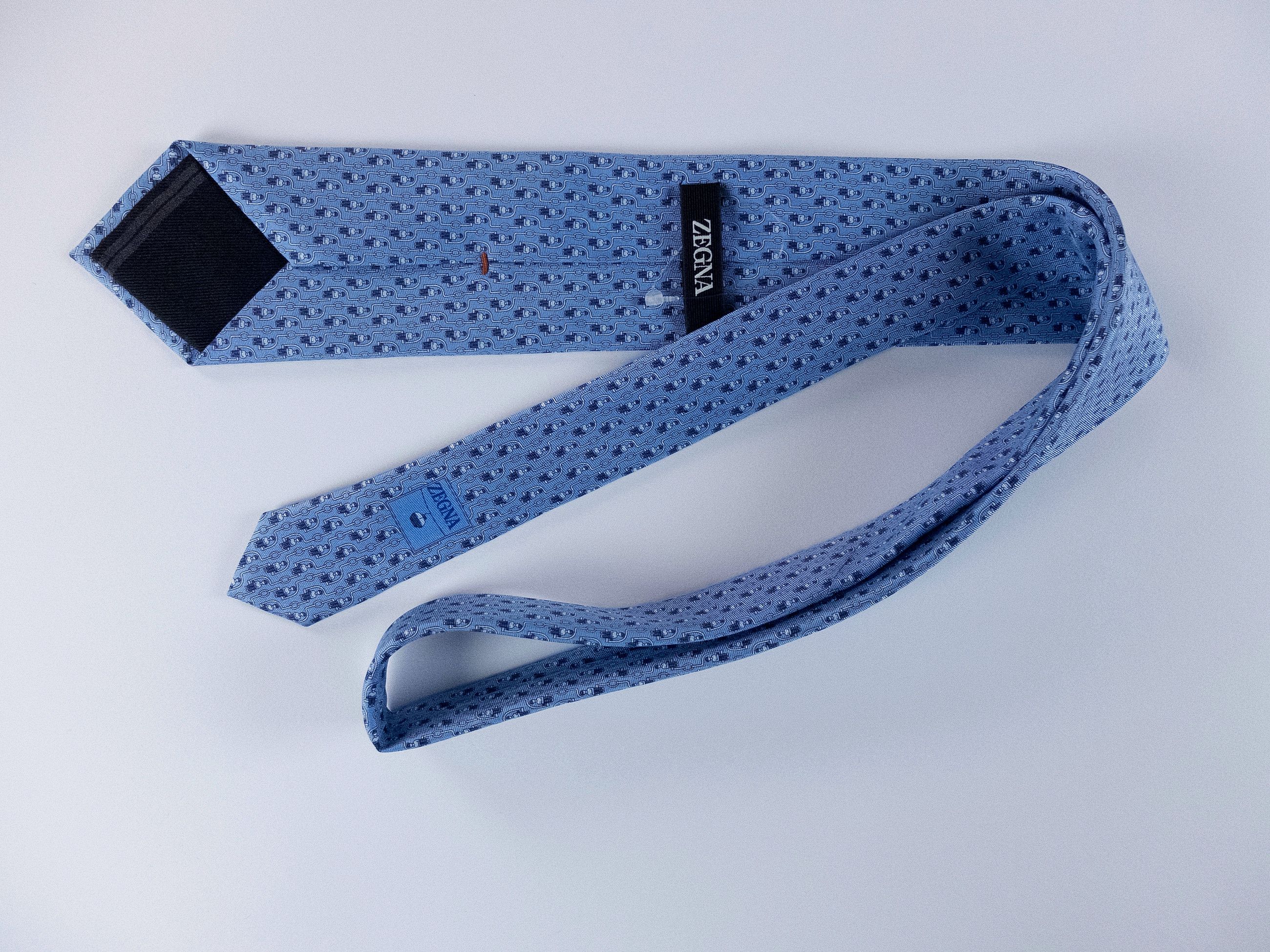 Ermenegildo Zegna ZEGNA blue skier in ski lift print silk tie authentic NWT Size ONE SIZE - 2 Thumbnail