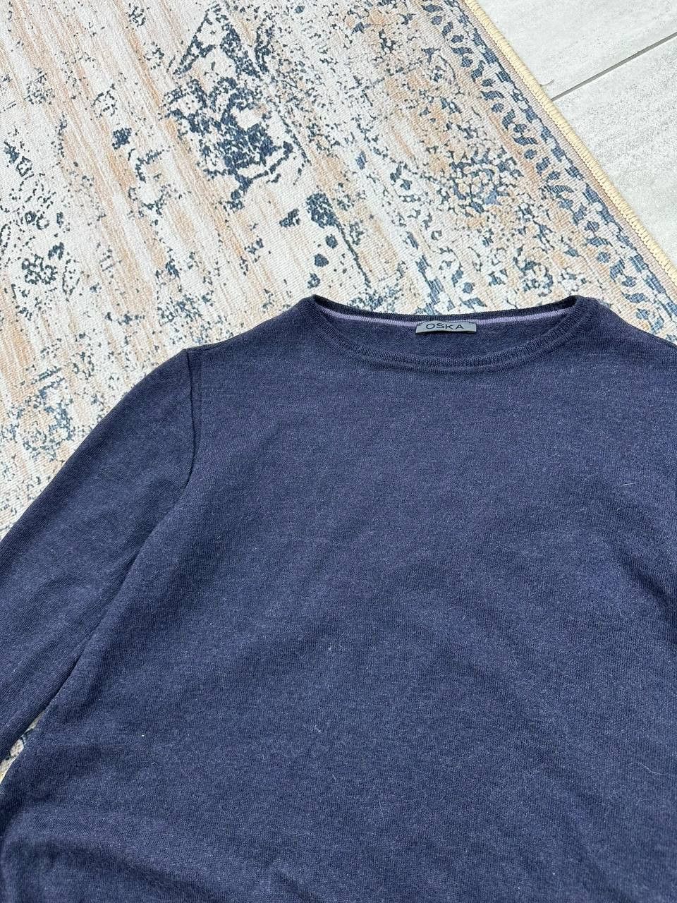 OSKA Luxury Oska Asymetric Virgin Wool Navy Sweater Size S Size XS / US 0-2 / IT 36-38 - 5 Thumbnail