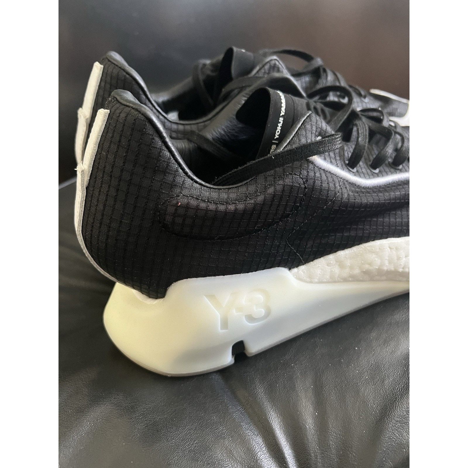 Y-3 Y-3 Black/White Knit Fabric Makura Chunky Sneakers Size 12 Size US 12 / IT 42 - 2 Thumbnail