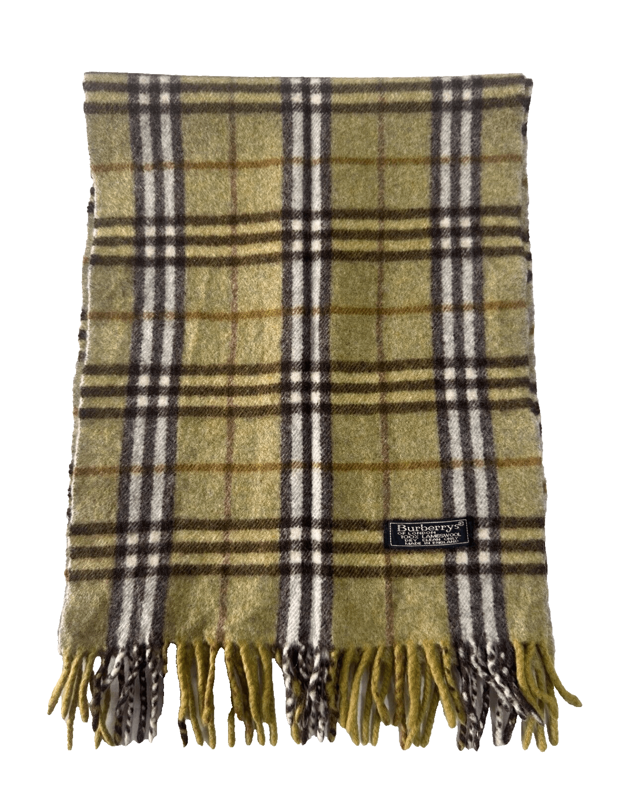 Burberry Burberry's Vintage Check Scarf Green 100% Lambswool Unisex Size ONE SIZE - 5 Thumbnail