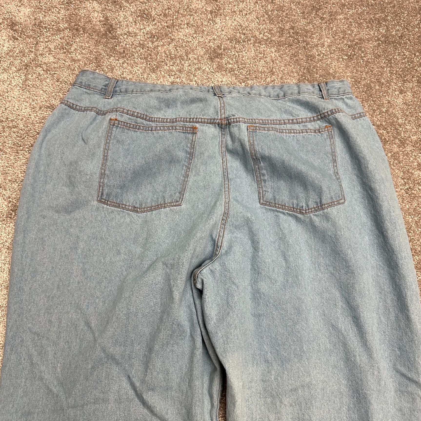 Vintage WOMAN WITHIN Jeans Women 26 Tall Blue Wide-Leg Denim 5-Pocket High Rise 100% Cotton Size 26" / US 2 / IT 38 - 4 Thumbnail