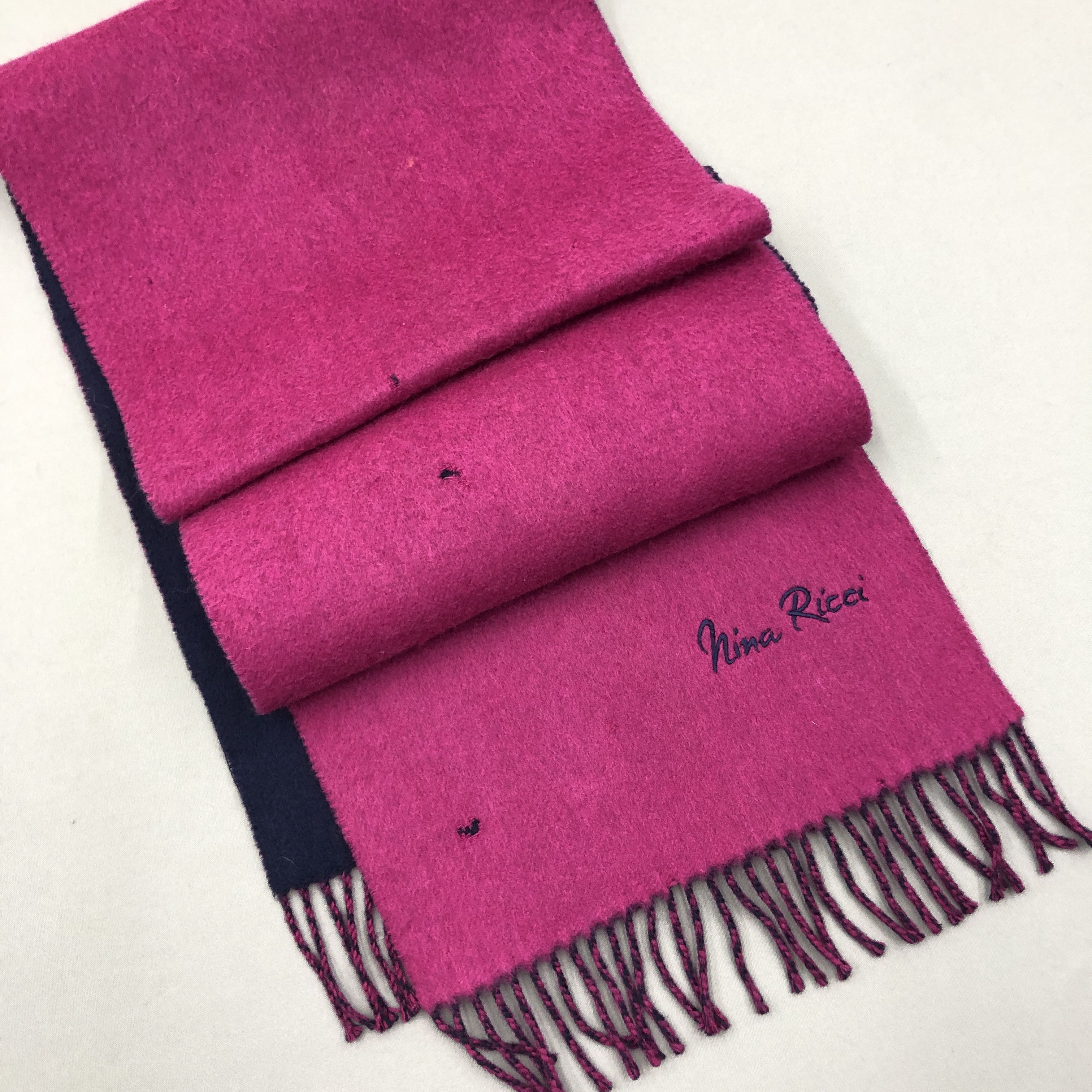 Nina Ricci Vintage Nina Ricci Scarf Reversible Wool Cashmere Scarves Size ONE SIZE - 6 Thumbnail