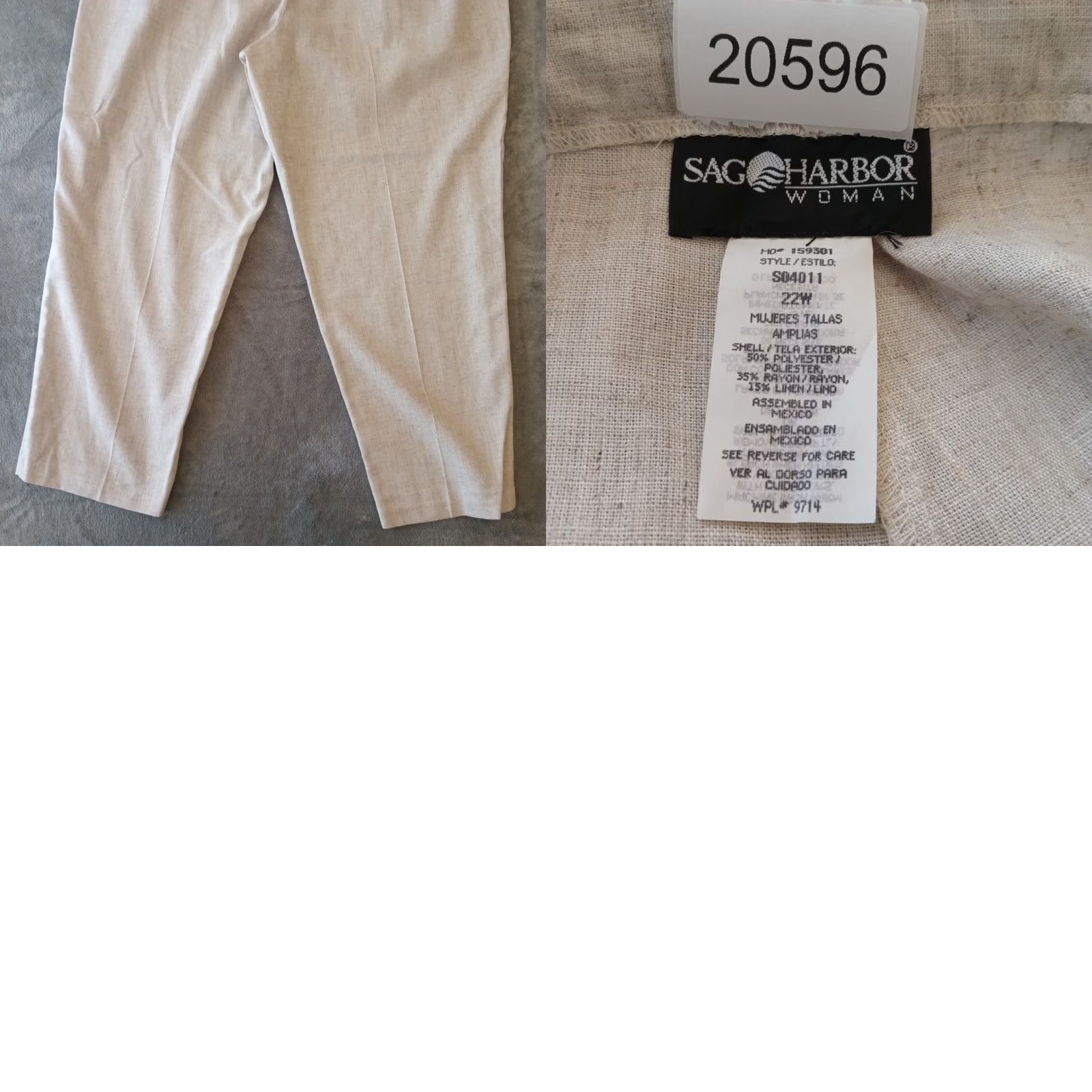 Vintage Sag Harbor Pant Dress Pants Womens Plus 22W Beige Pleated Pockets Belted 29in Inseam Straight New Size 40" / US 18 - 8 Thumbnail