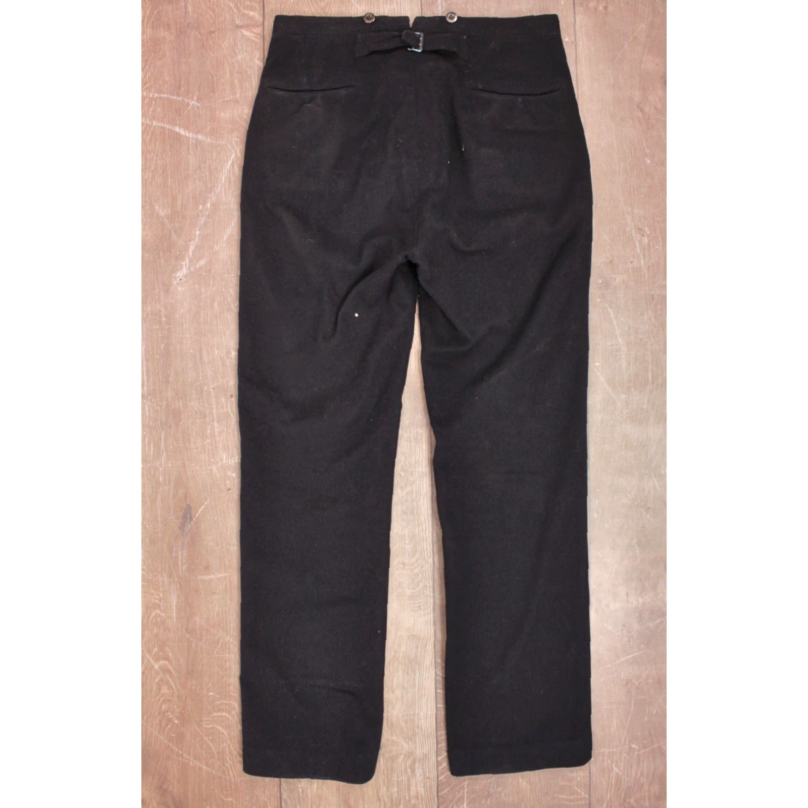 Vintage VINTAGE Men's VTG Early 1900s Buckleback Navy Blue Pants 34x32.5 Edwardian Wool Women? Size US 34 / EU 50 - 3 Thumbnail