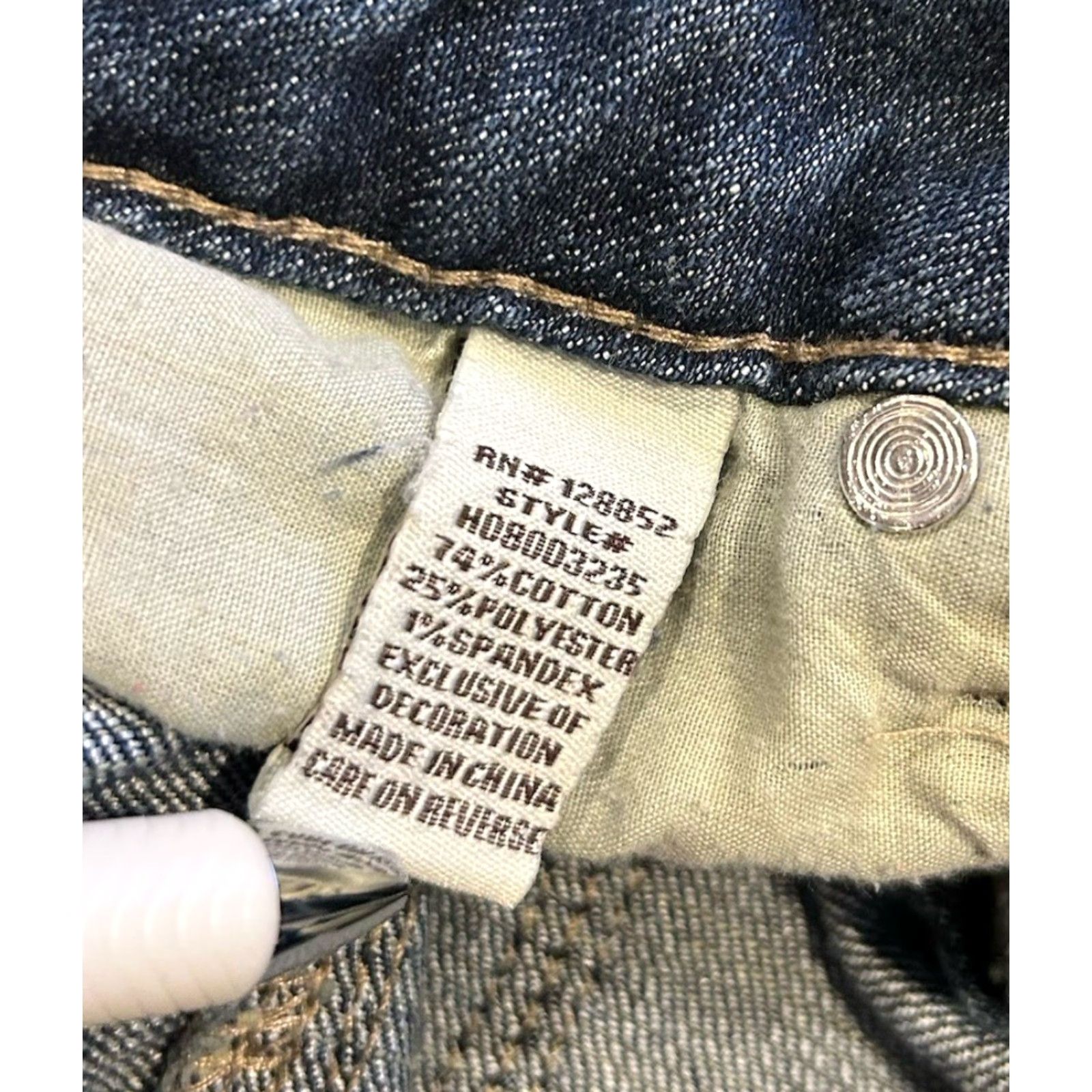 Vintage Hot Kiss Shortalls Womens 5 Juniors Button Front Cut Off Stretch Denim Pocket Cotton Spandex Straight Inseam 3 in Blue Vintage No Size 27" / US 4 / IT 40 - 6 Thumbnail
