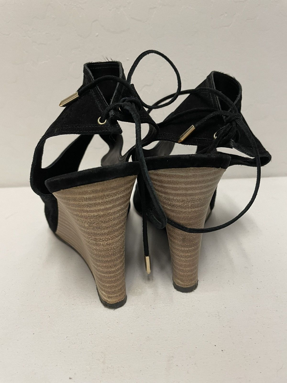 Aquazzura Sexy Thing Cut Out Suede Wedge Sandals Size US 10 / IT 40 - 5 Thumbnail