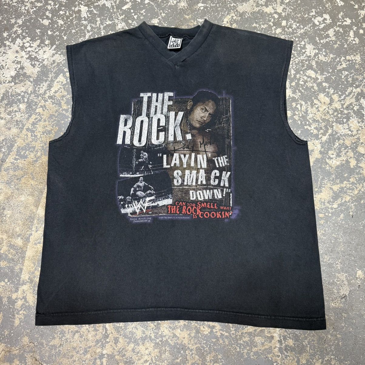 WWE Vintage The Rock Layin The Smack Down Tank Top Shirt WWE WWF Size US XL / EU 56 / 4 - 1 Thumbnail