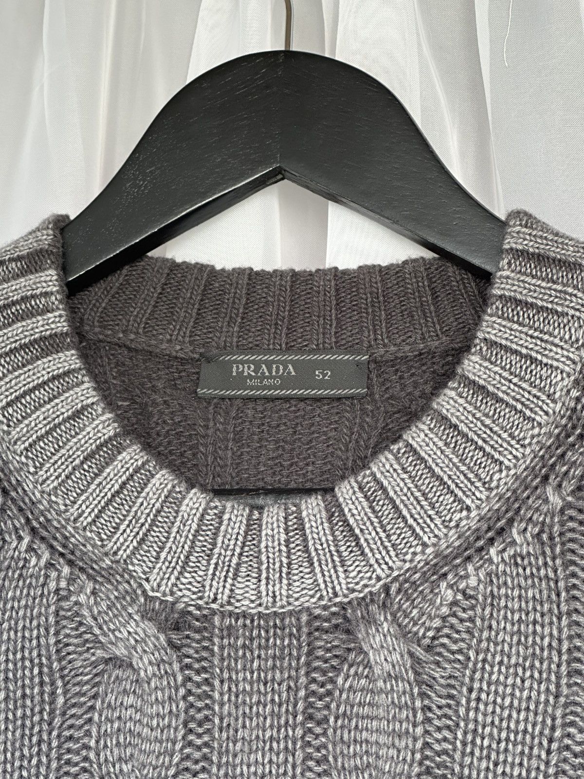Prada PRADA 2000’s Cable Knit Cashmere Faded Effect Sweater runway Size US M / EU 48-50 / 2 - 5 Thumbnail