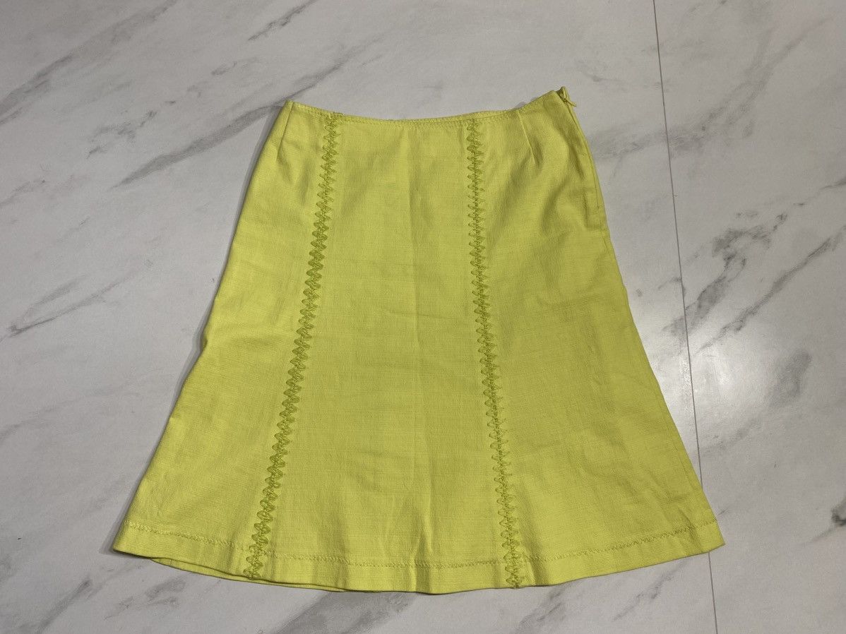 Affliction × Alberta Ferretti × Designer Alberta Ferretti yellow cotton mini skirts made in italy Size 28" / US 6 / IT 42 - 1 Thumbnail