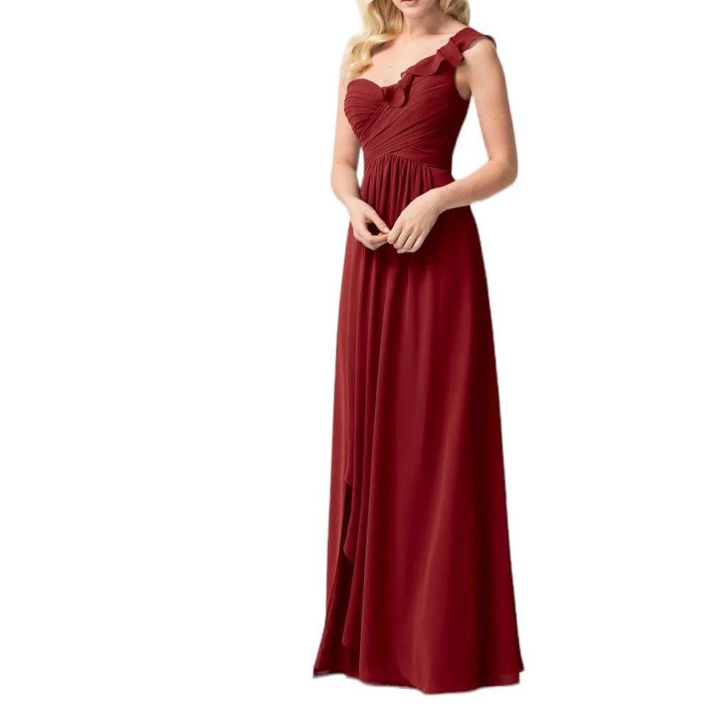 Wtoo l One Shoulder Bridesmaid Dress In Cranberry Size 6