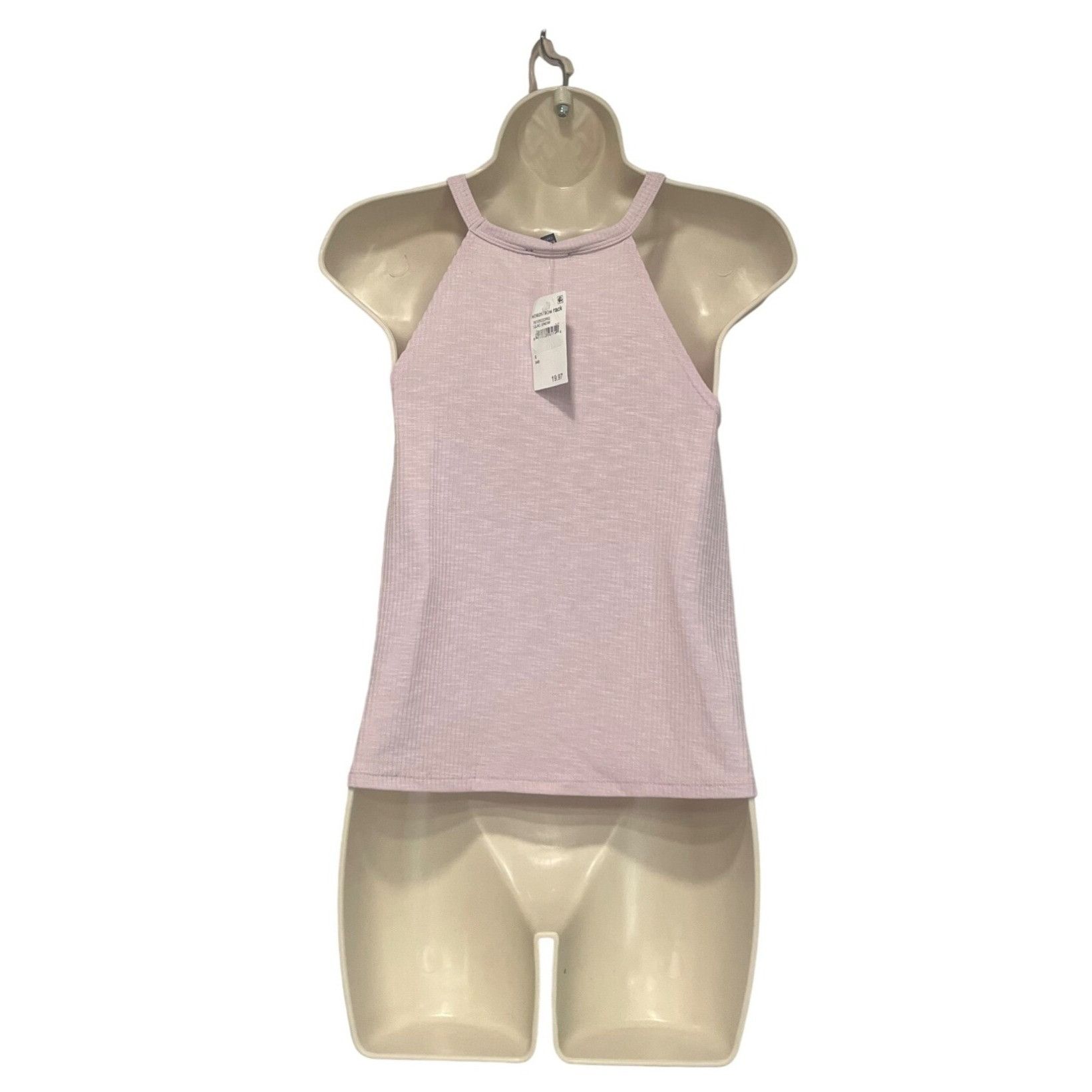 Other Freshman women's Halter Neckline Ribed Swing Tank Top, Lilac Size S / US 4 / IT 40 - 3 Thumbnail