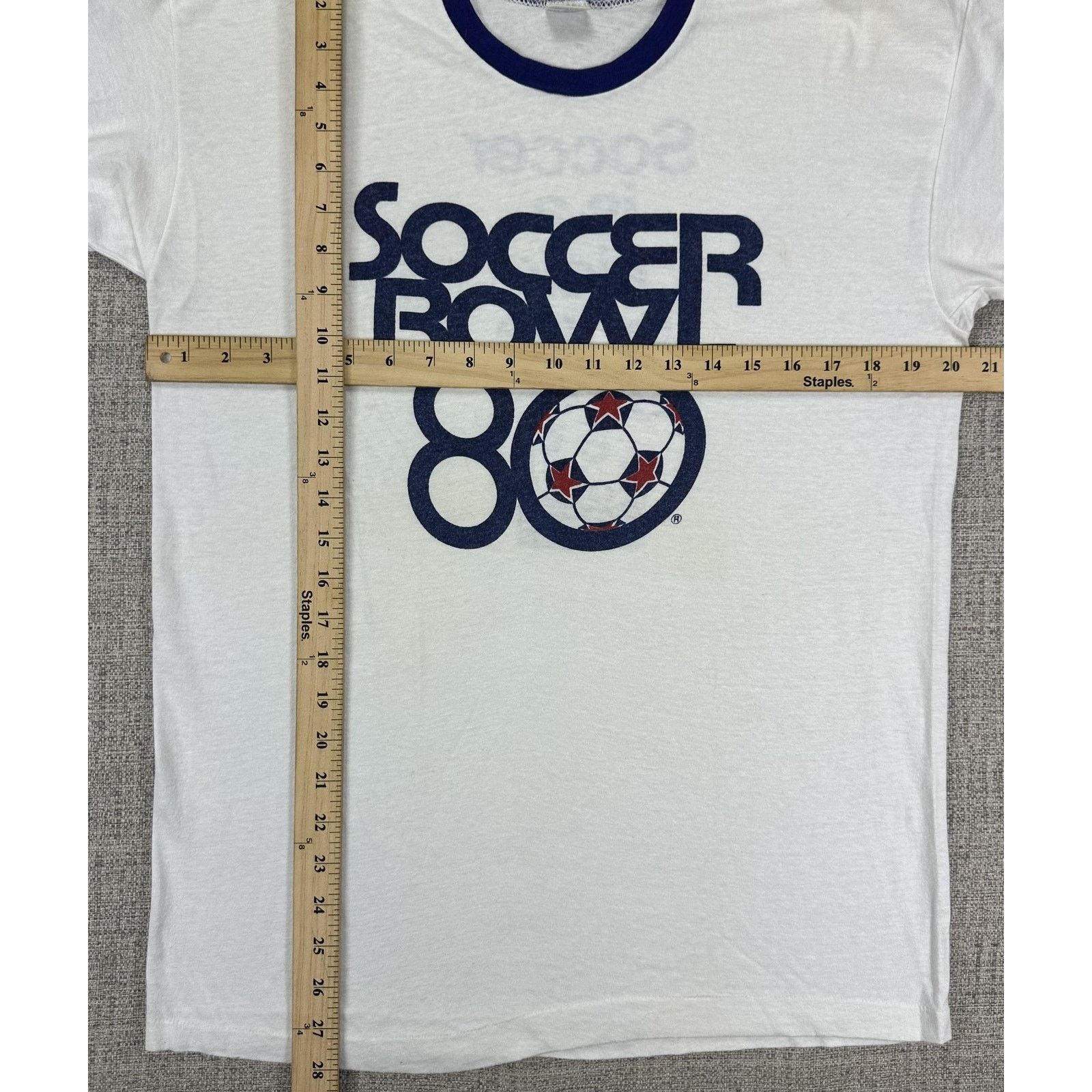 Champion Champion Soccer Bowl 80 Shirt Sz L White Ringer NASL 1980s Size US L / EU 52-54 / 3 - 2 Thumbnail