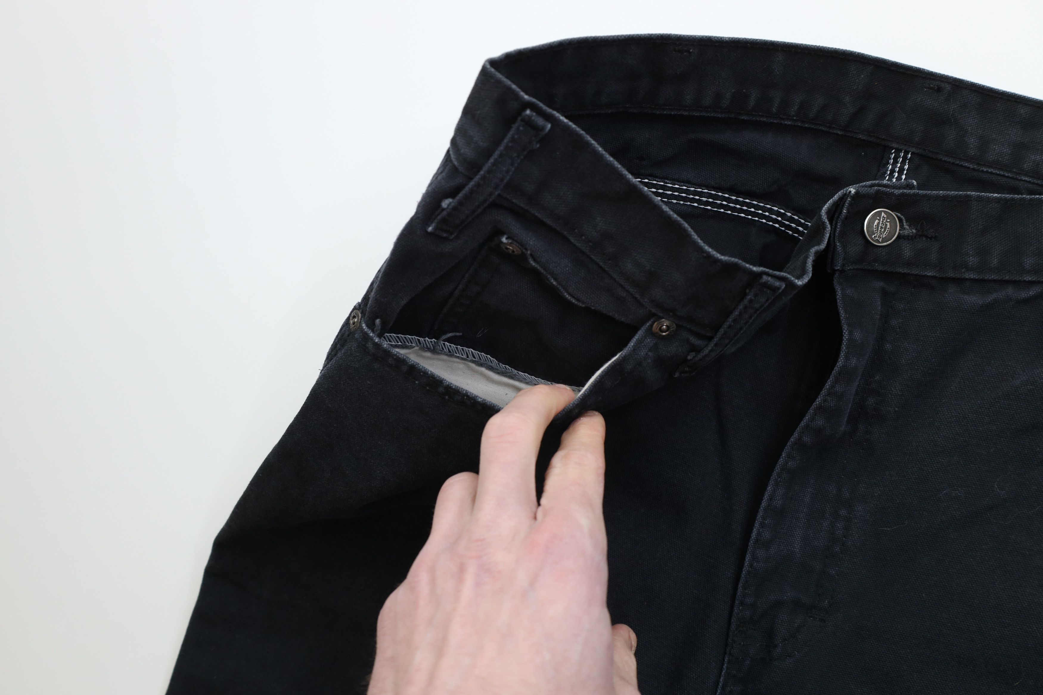 Dickies Vintage 90s Y2K Dickies Heavy Wide Leg Dungaree Pants Black Size US 36 / EU 52 - 8 Thumbnail