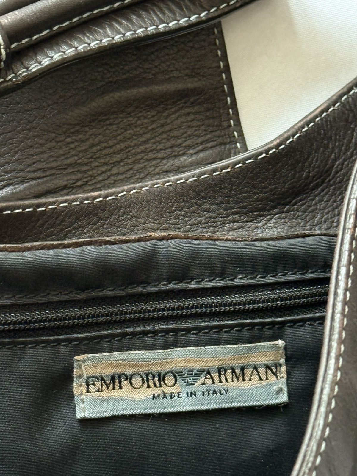 Giorgio Armani Emporio Armani Vintage Leather Handle Royal Bag 80’s Size ONE SIZE - 3 Thumbnail