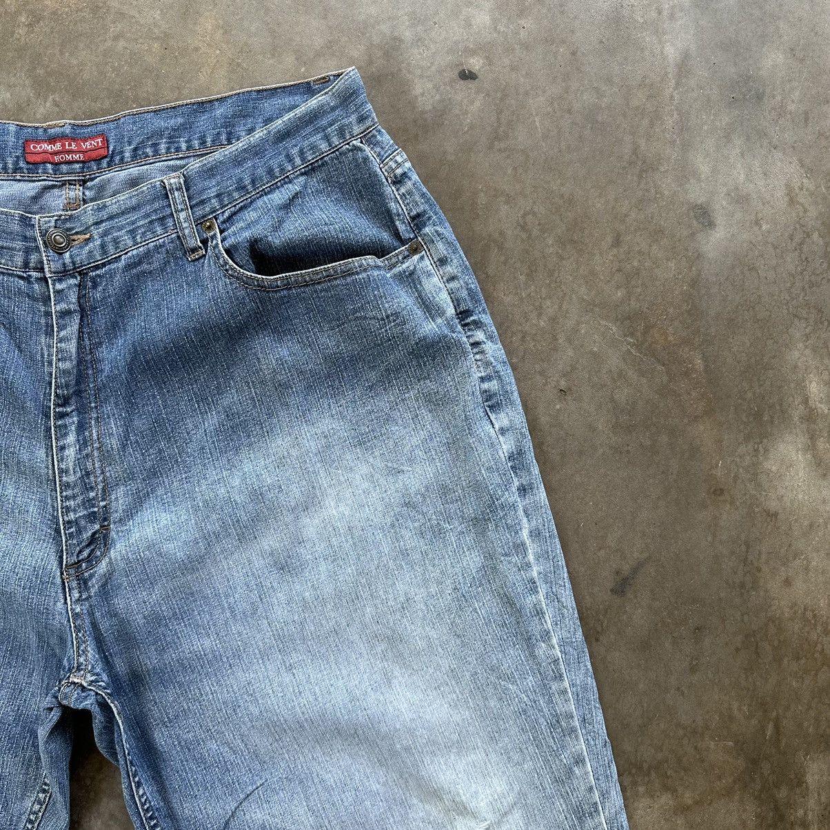 Japanese Brand Vintage Comme Le Vent Homme Faded Distressed Denim Jean Pant Size US 36 / EU 52 - 4 Thumbnail
