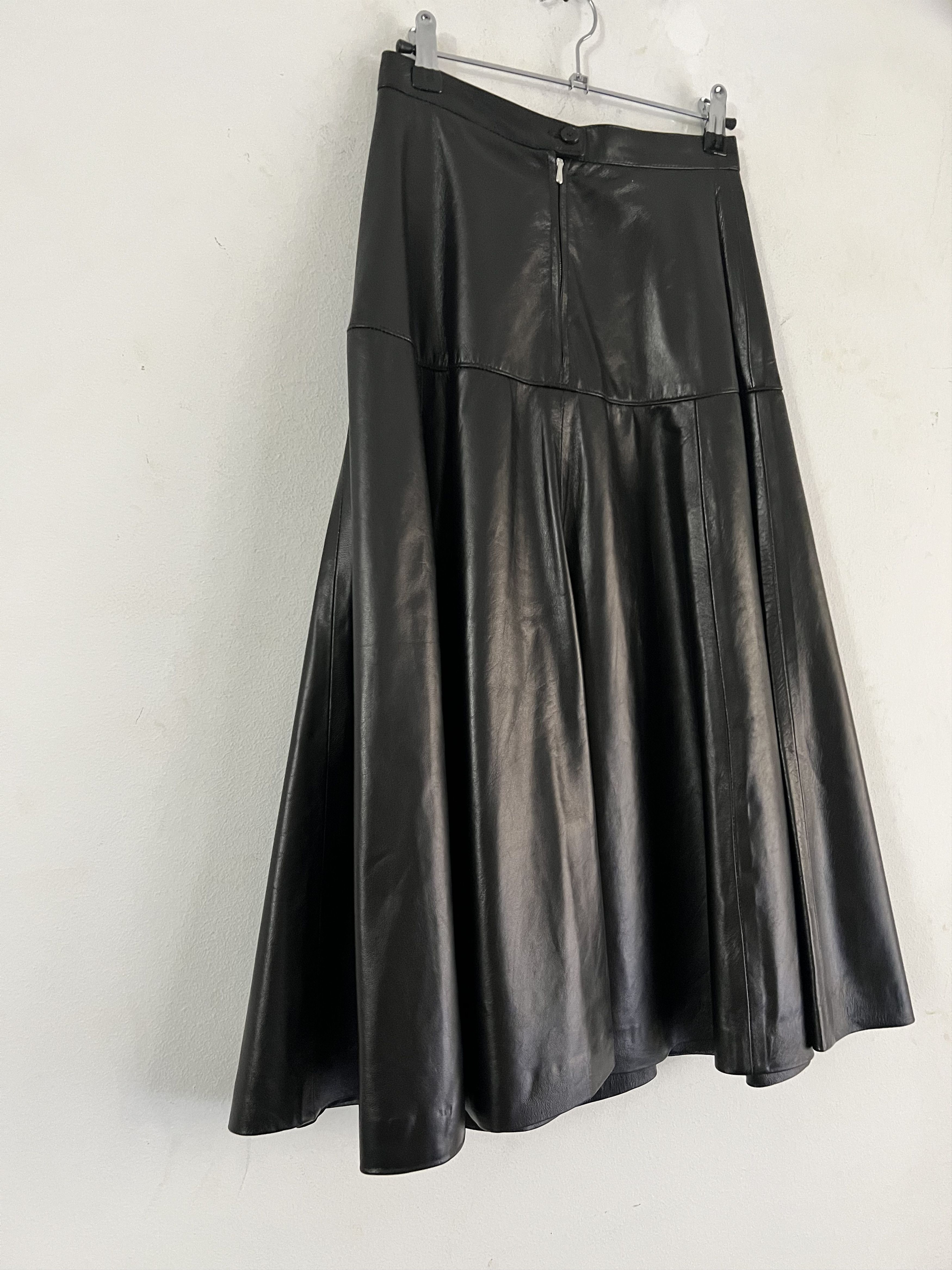Enfants Riches Deprimes Runway SS/'22 Lamb Leather Flared Skirt Size 26" / US 2 / IT 38 - 5 Thumbnail
