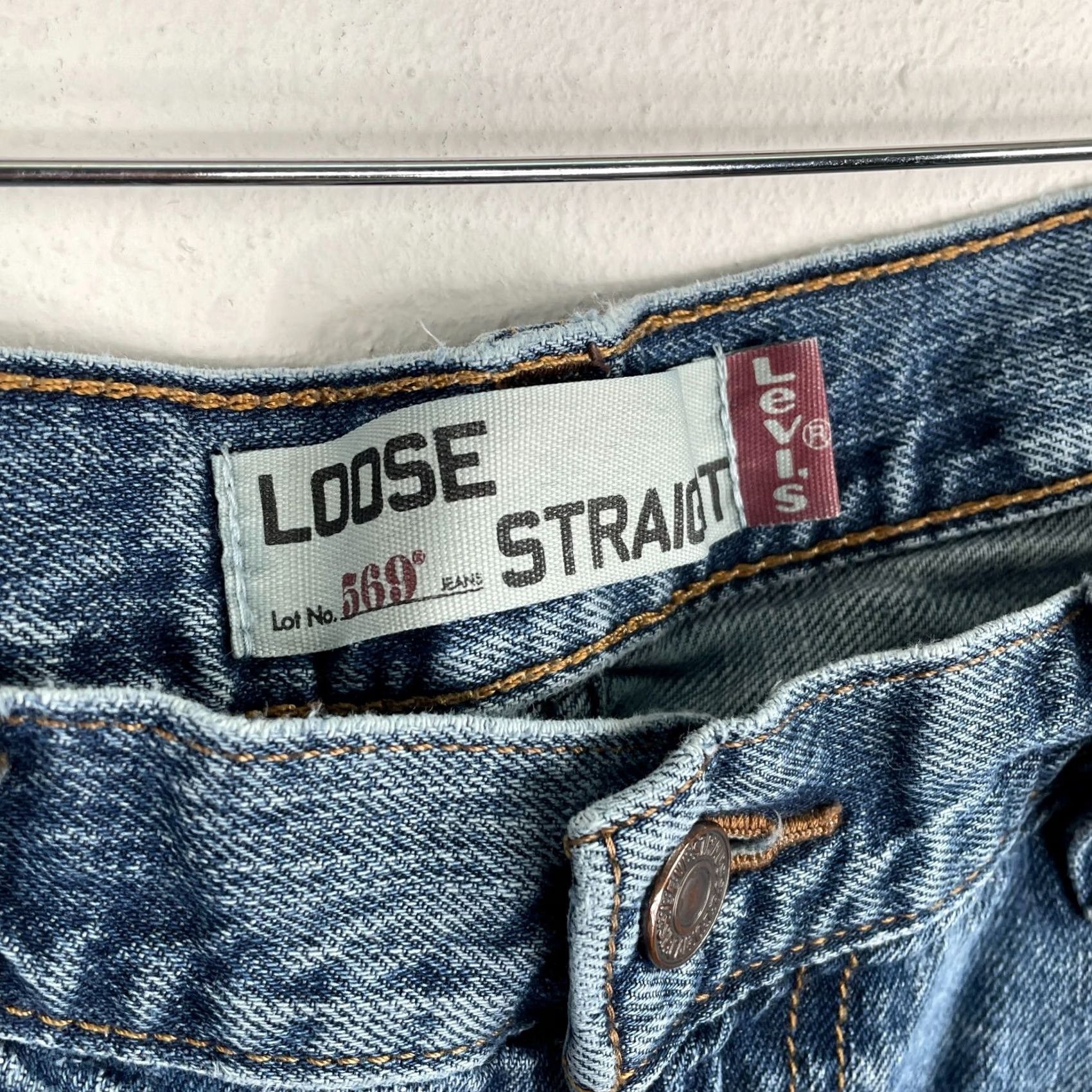 Levi's VINTAGE Levi's 569 Jeans Men Wide Classic Straight Denim Blue 34x28 100% Cotton Regular Inseam 28" Rise High Size US 34 / EU 50 - 5 Thumbnail