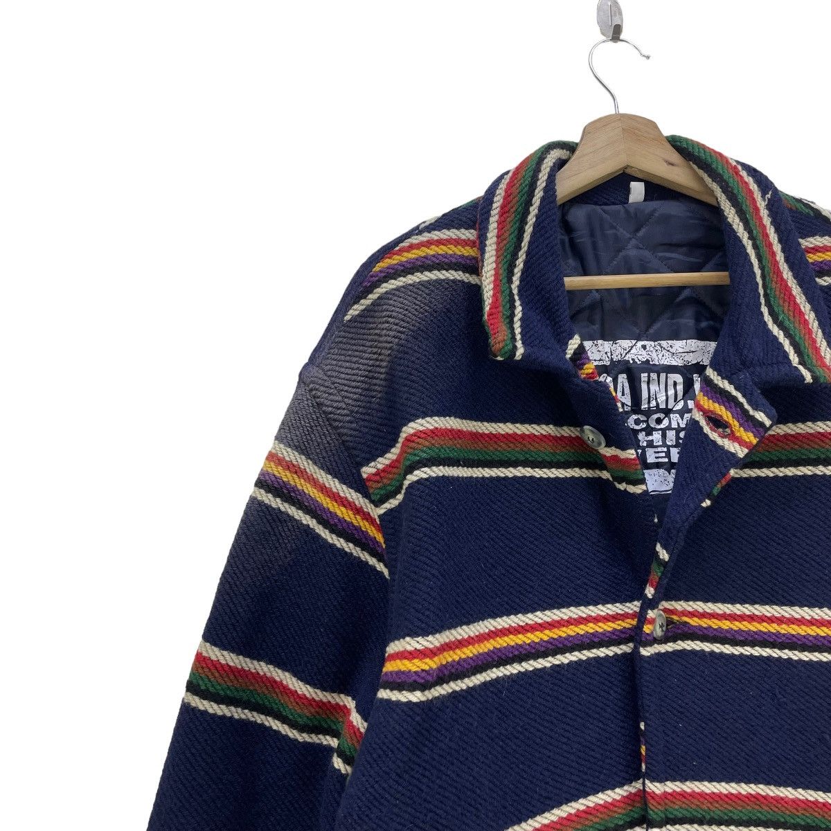 Aran Isles Knitwear × Homespun Knitwear × Vintage Cocoa Inc Ltd Stripe Knit Jacket Made In Italy Size US L / EU 52-54 / 3 - 4 Thumbnail