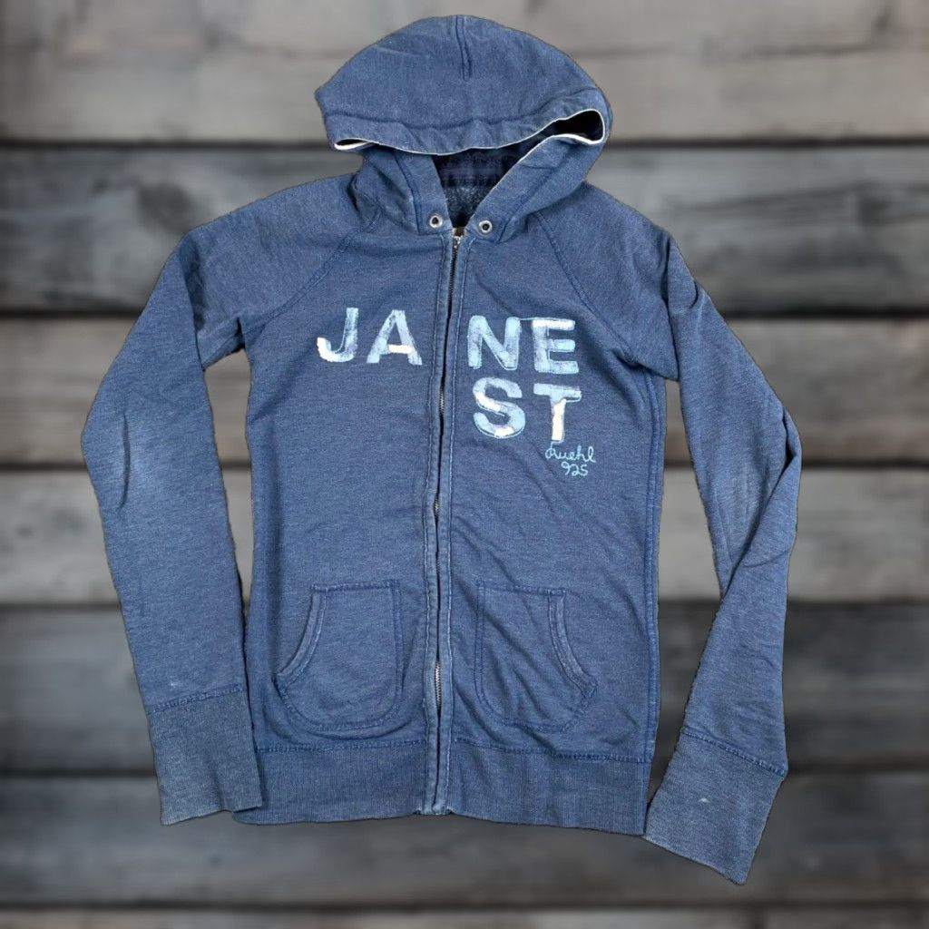 Vintage Ruehl 925 Jane Street Zip Hoodie Women's M Blue Embroidered Full Zip Hoodie (flaw) Size M / US 6-8 / IT 42-44 - 1 Thumbnail