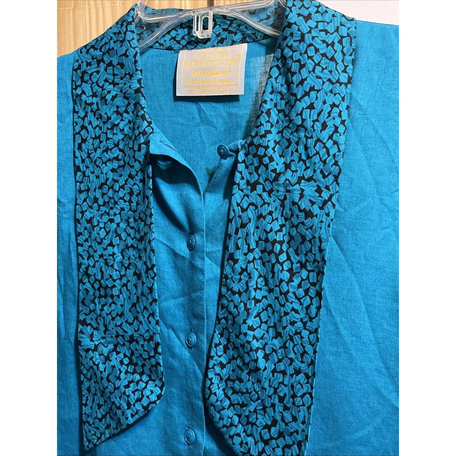 Pendleton Pendleton Country Sophisticates Women 6 Blue Rayon Linen Top Size M / US 6-8 / IT 42-44 - 5 Thumbnail