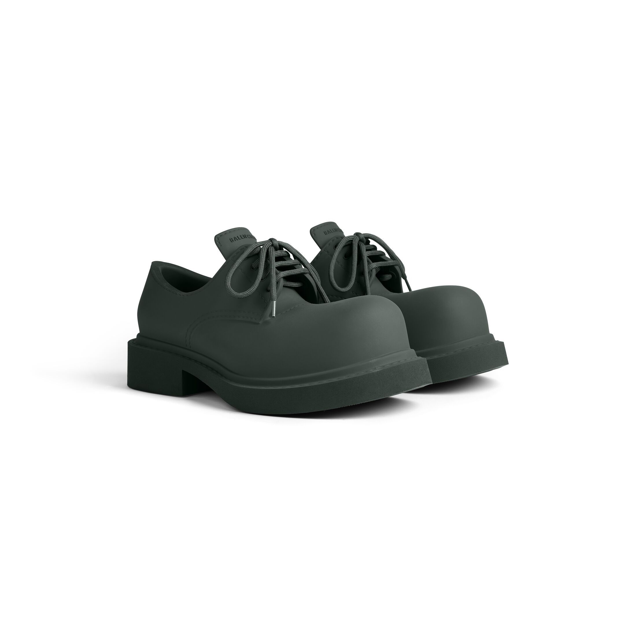 image of Balenciaga Steroid Derby Shoes In Dark Green, Men's (Size 8)